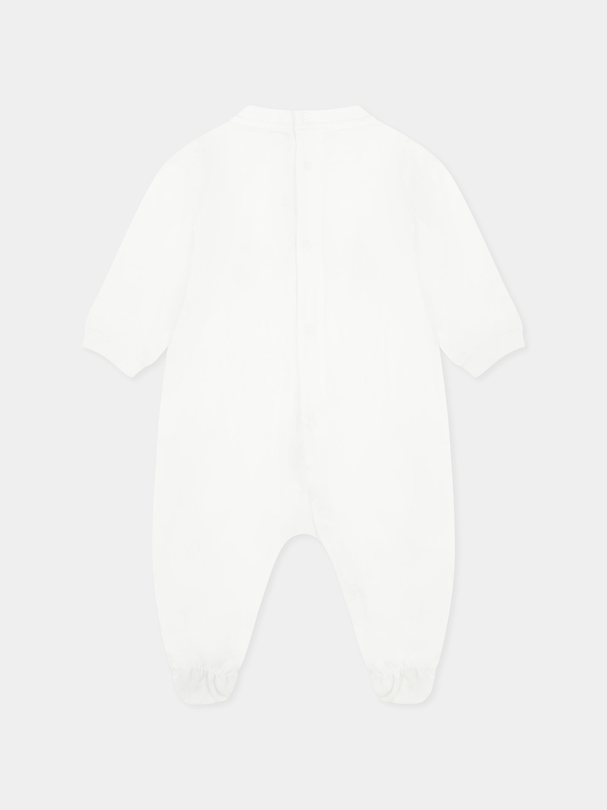 Tutina bianca per neonati con tre Teddy Bears,Moschino Kids,MUT047 LAA03 10101