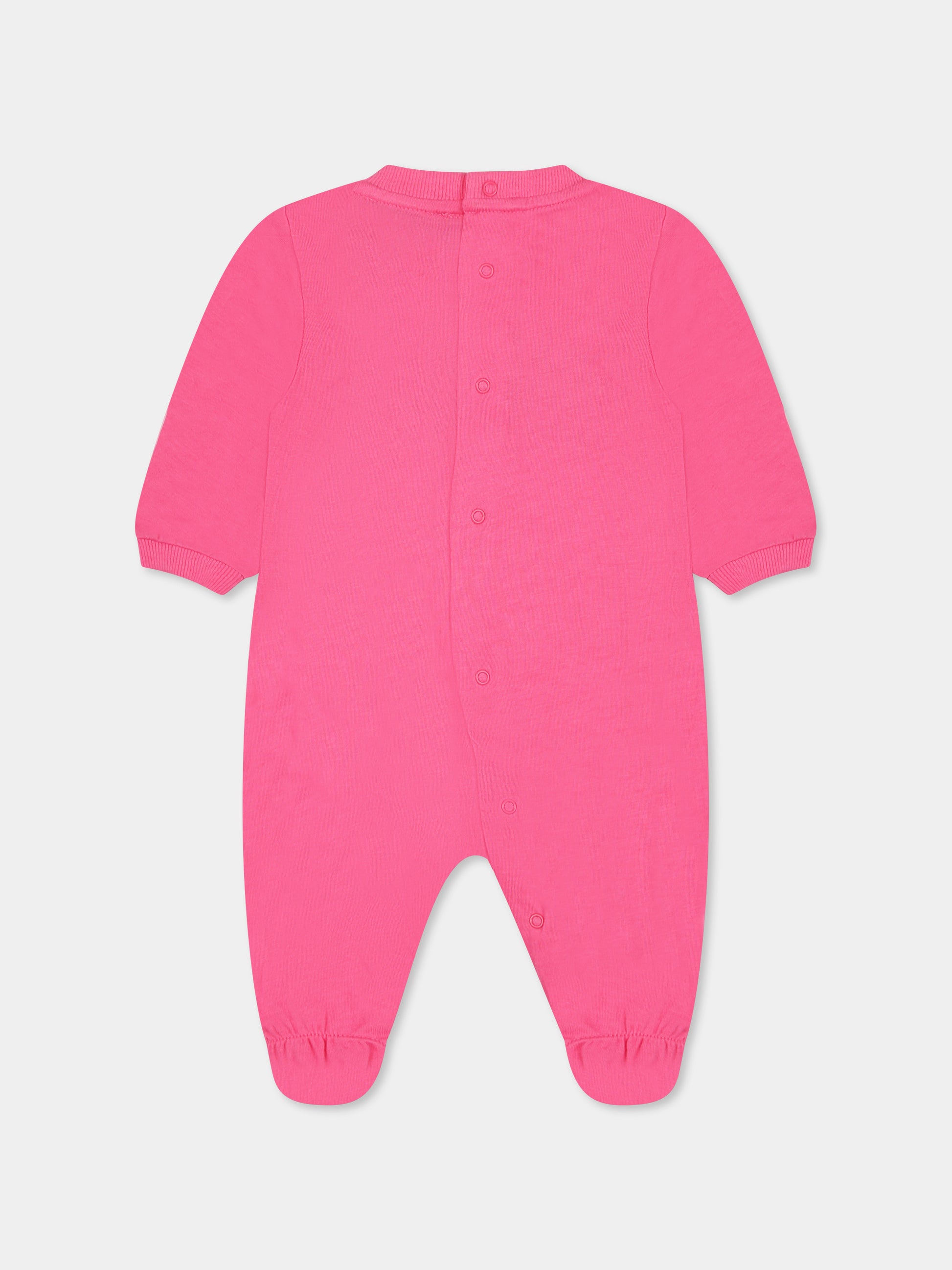 Tutina fucsia per neonata con tre Teddy Bears,Moschino Kids,MUT047 LAA03 50533