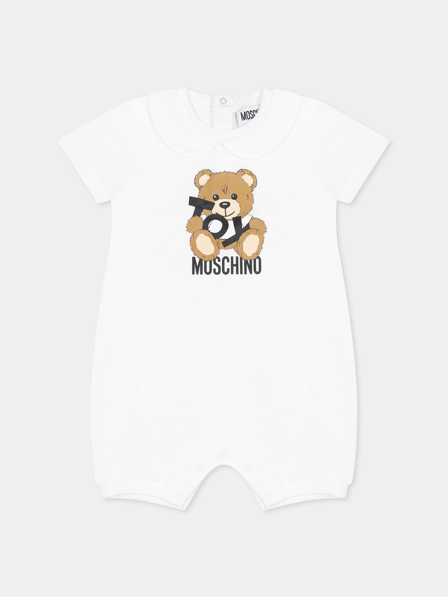 Pagliaccetto bianco per neonati con Teddy Bear,Moschino Kids,MUT049 LAA03 10101