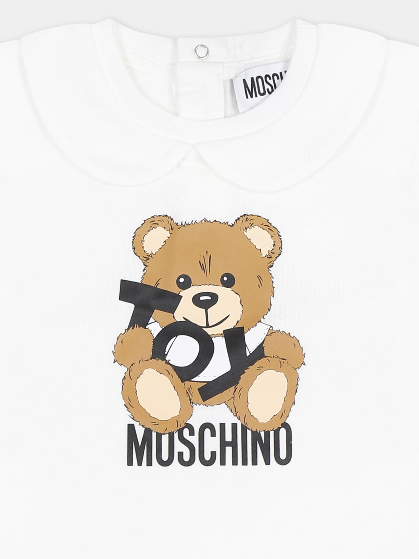 Pagliaccetto bianco per neonati con Teddy Bear,Moschino Kids,MUT049 LAA03 10101