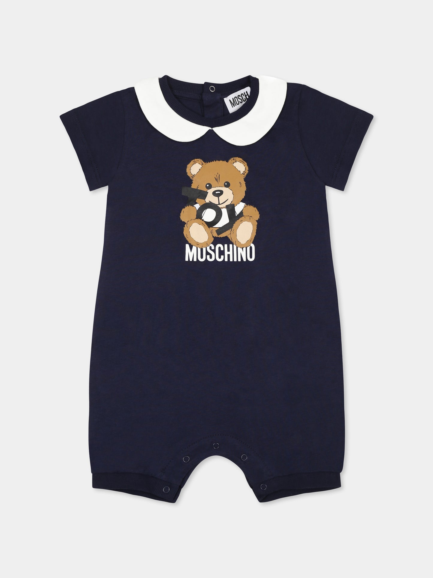 Pagliaccetto blu per neonato con Teddy Bear,Moschino Kids,MUT049 LAA03 40016