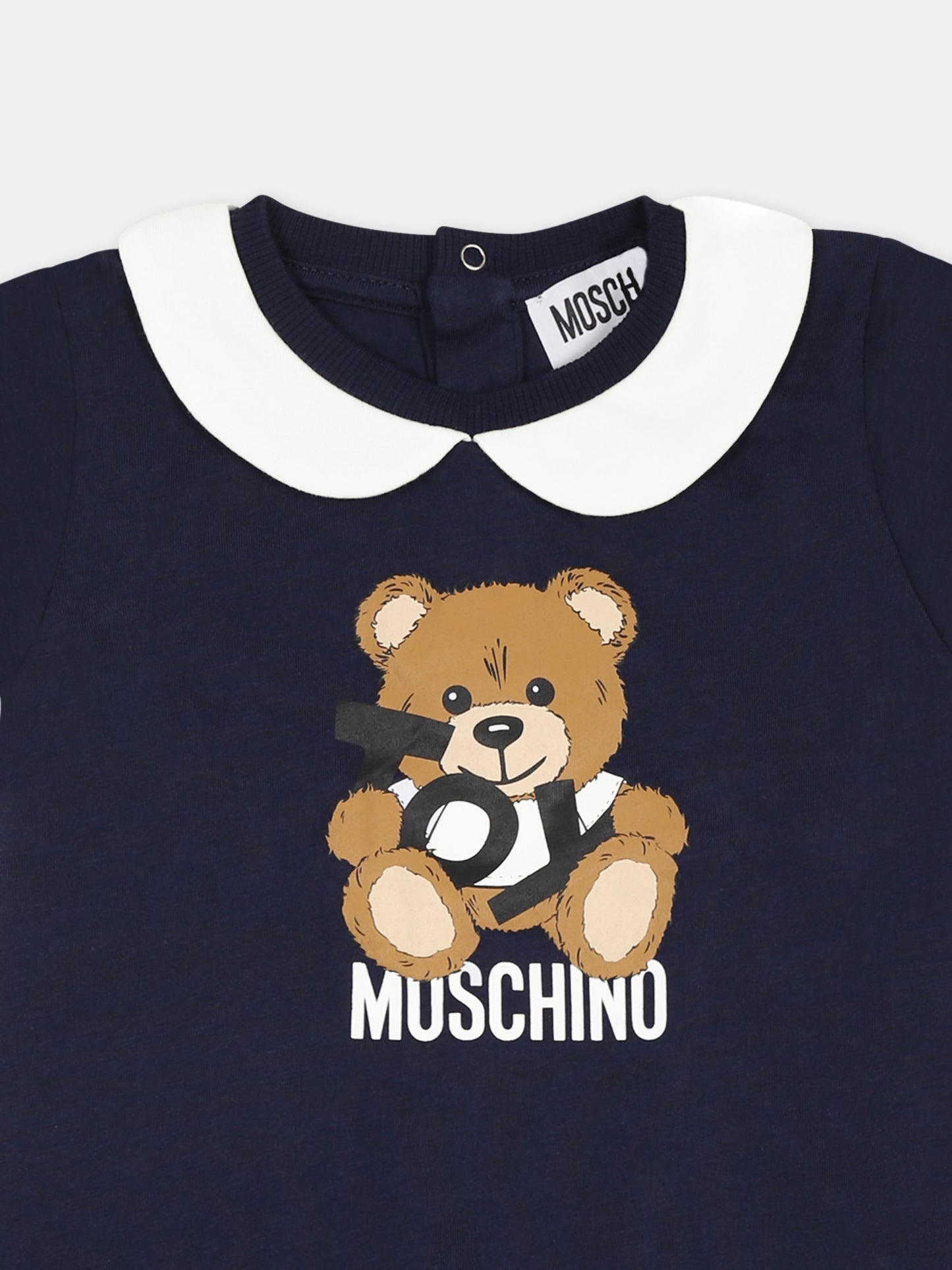 Pagliaccetto blu per neonato con Teddy Bear,Moschino Kids,MUT049 LAA03 40016