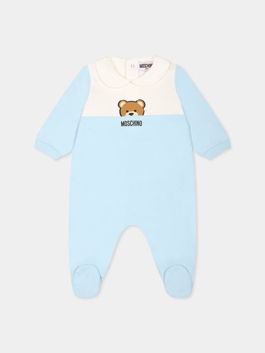 Tutina celeste per neonato con Teddy Bear,Moschino Kids,MUY07F LCA51 40304