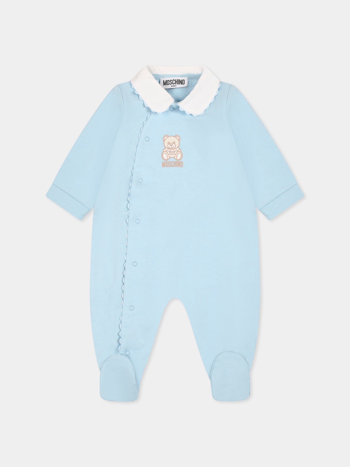 Tutina celeste per neonato con Teddy Bear,Moschino Kids,MUY07L LCA19 40304