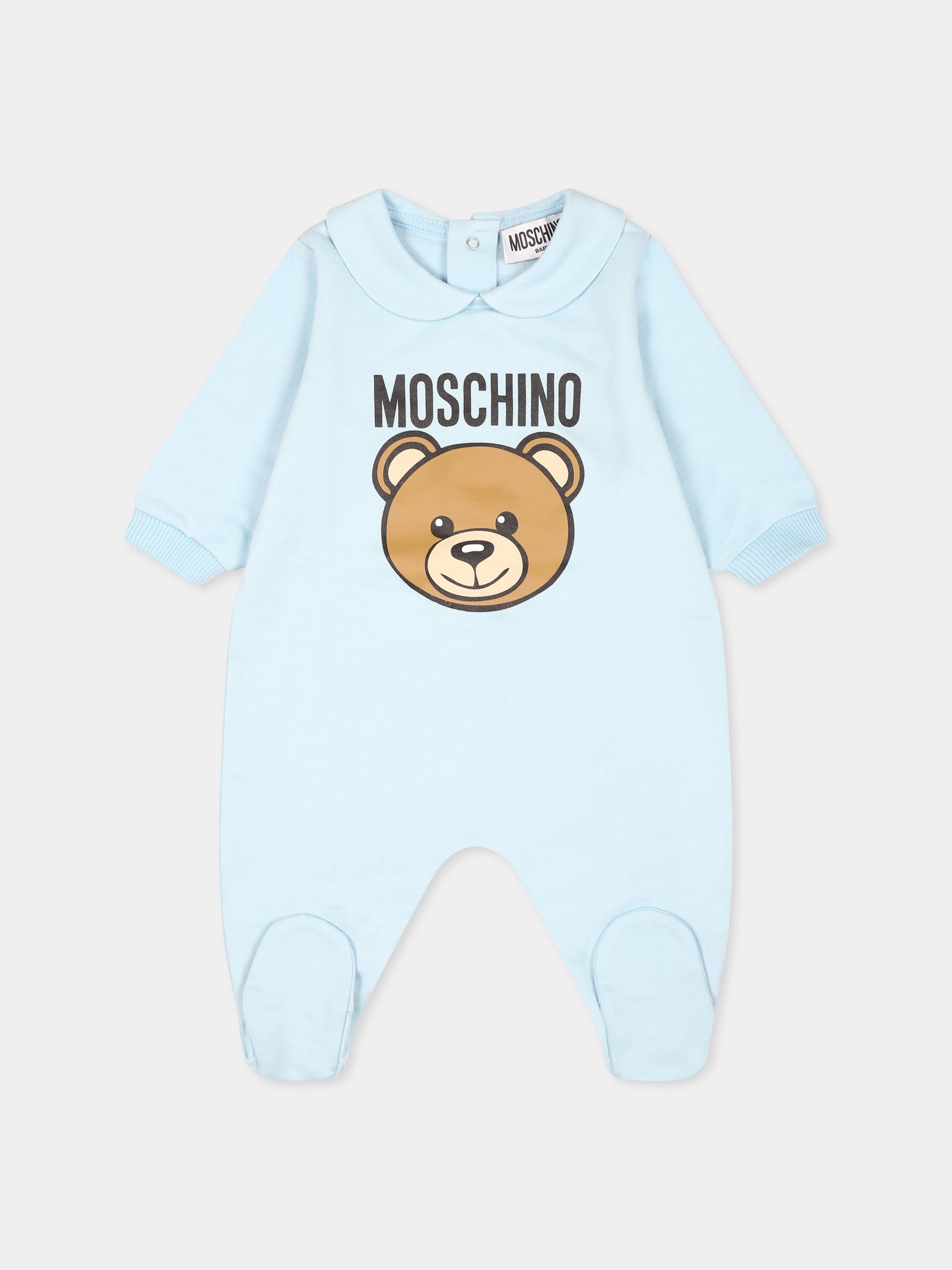 Set tutina celeste per neonato con Teddy Bear,Moschino Kids,MUY085 LCA19 40304