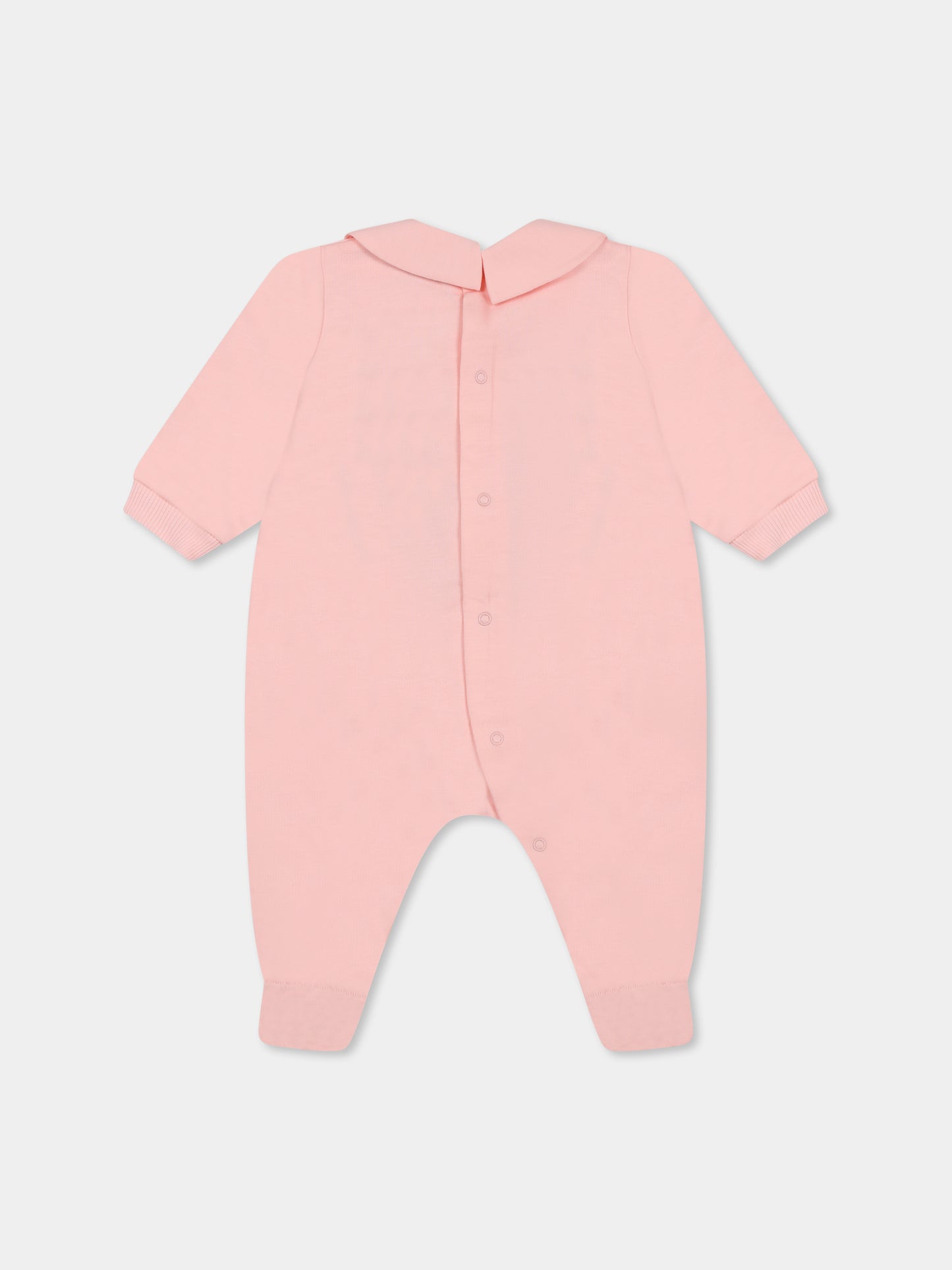 Tutina rosa per neonata con Teddy Bear e logo,Moschino Kids,MUY086 LCA19 50209