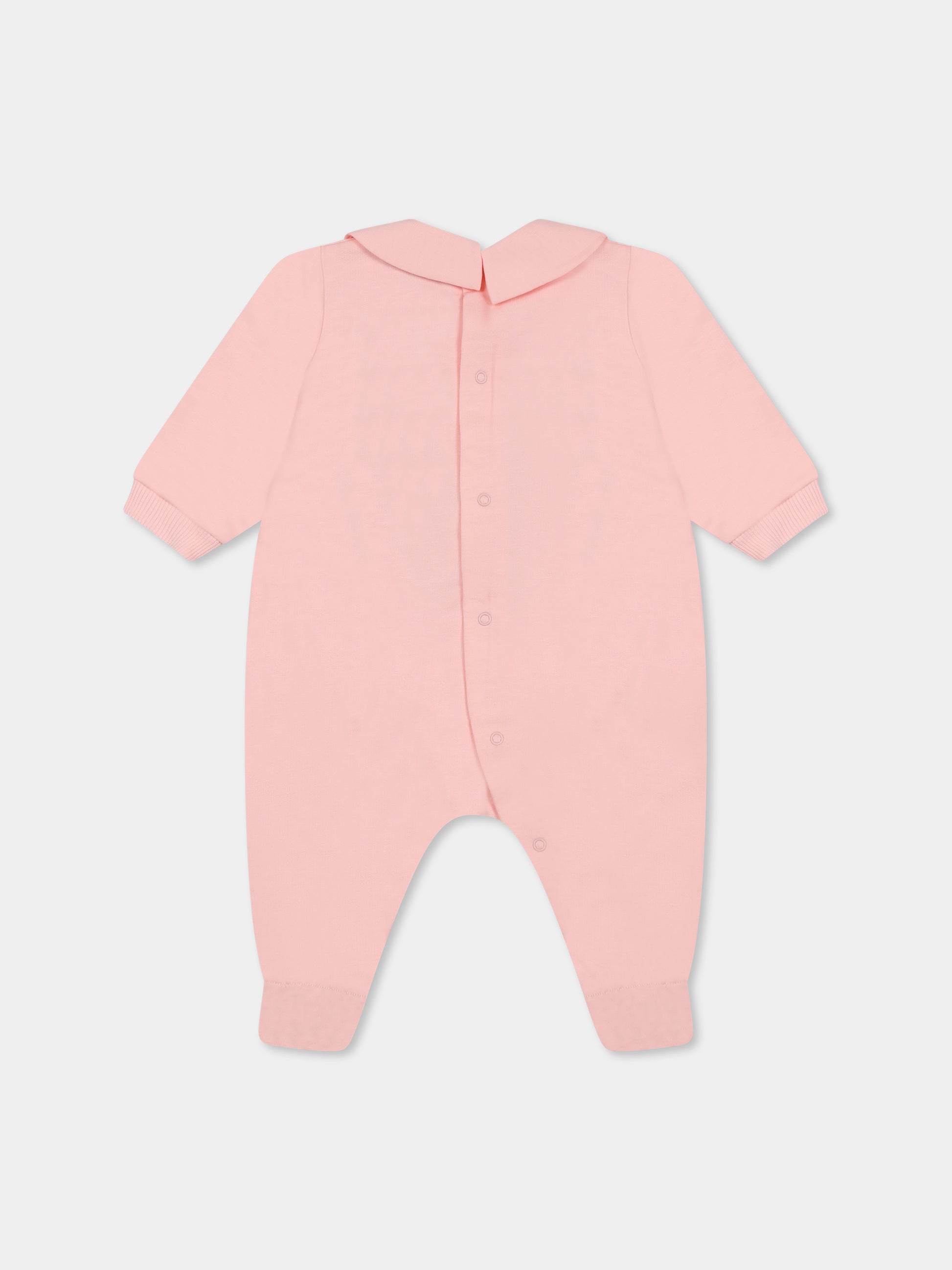 Tutina rosa per neonata con Teddy Bear e logo,Moschino Kids,MUY086 LCA19 50209