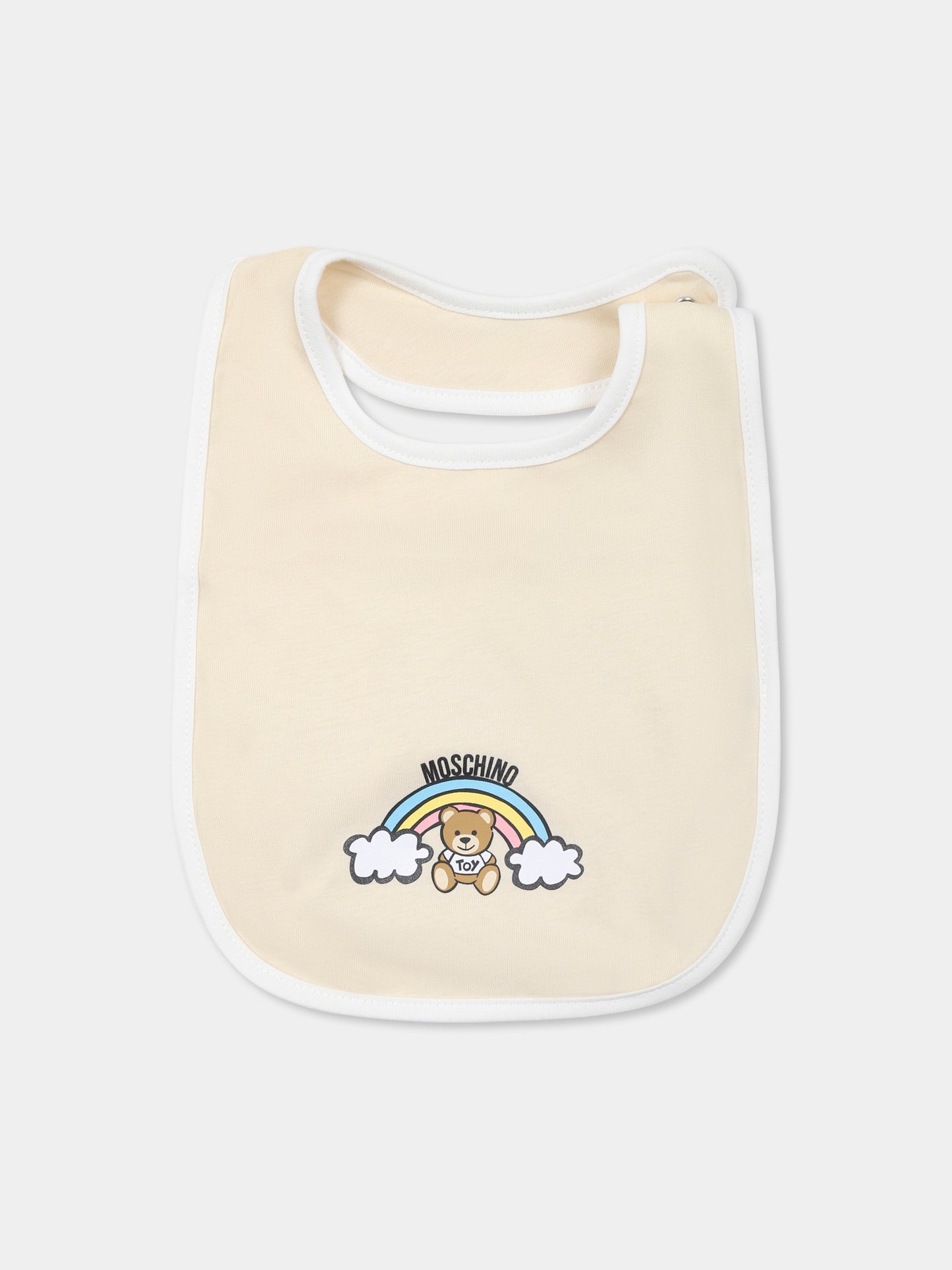 Set bavaglini beige per neonati con Teddy Bear,Moschino Kids,MUY087 LAA03 20404