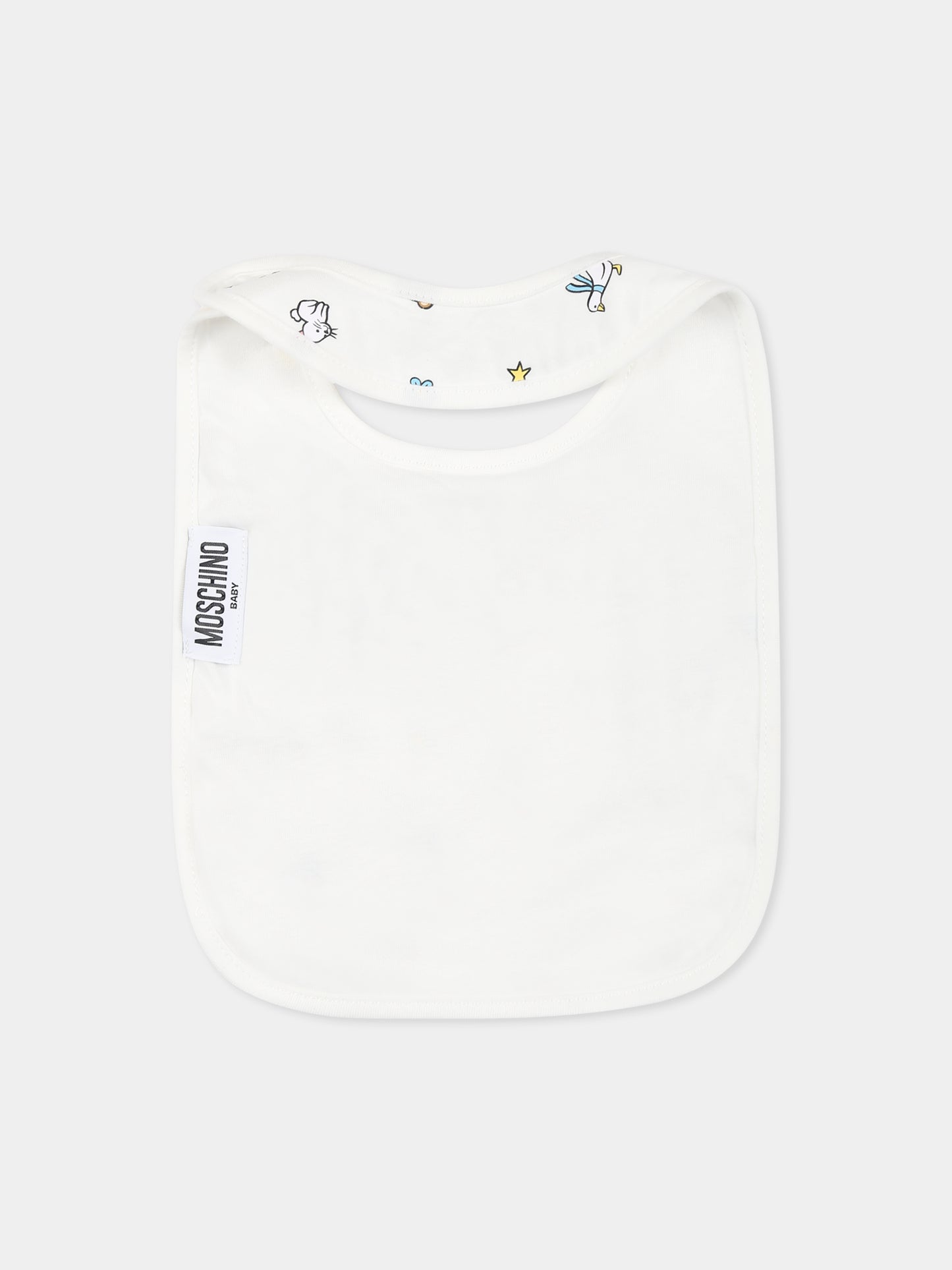 Set bavaglini celeste per neonato con Teddy Bear,Moschino Kids,MUY087 LAA03 40304