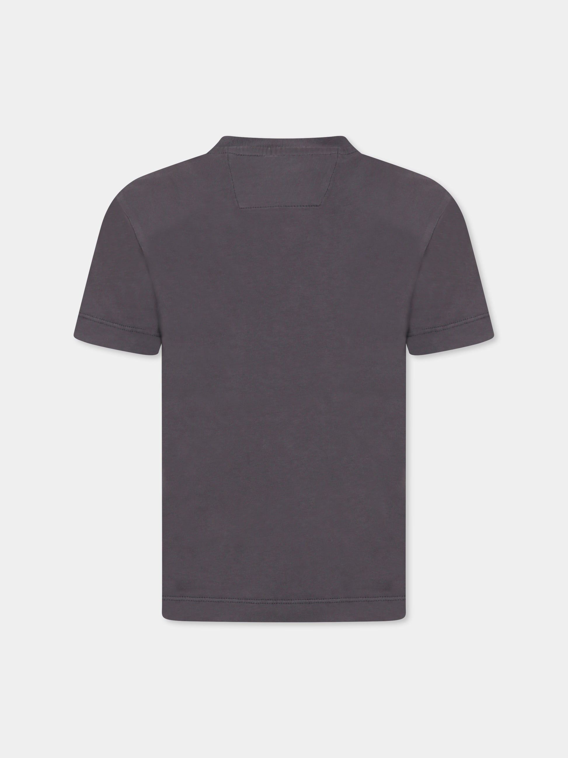 T-shirt grigia per bambino con logo,C. P. Company,CUM00N LAC02 60394