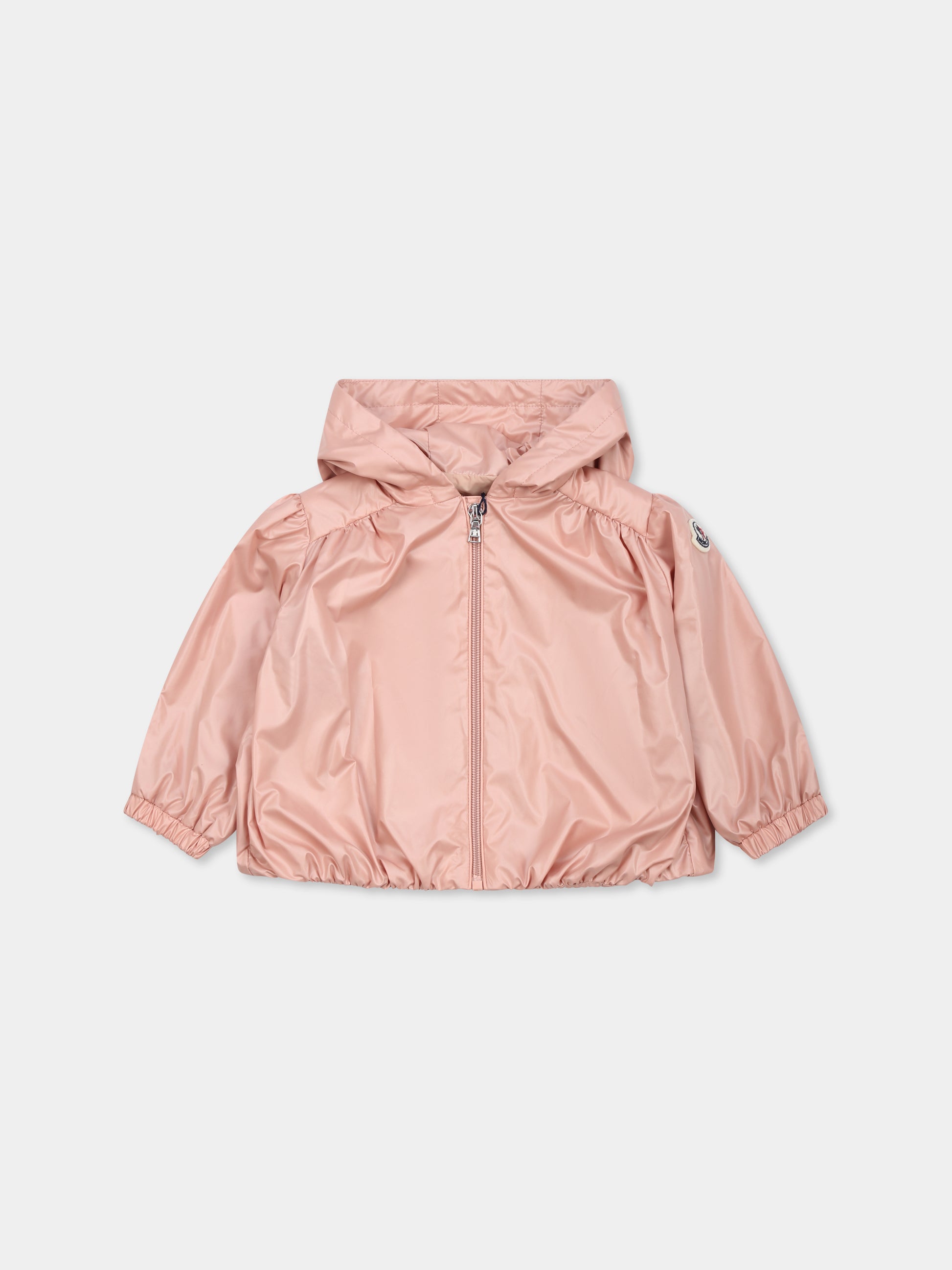 Giacca a vento Chazeron rosa per neonata con logo,Moncler Kids,K1951 1A00039 597YX 51V