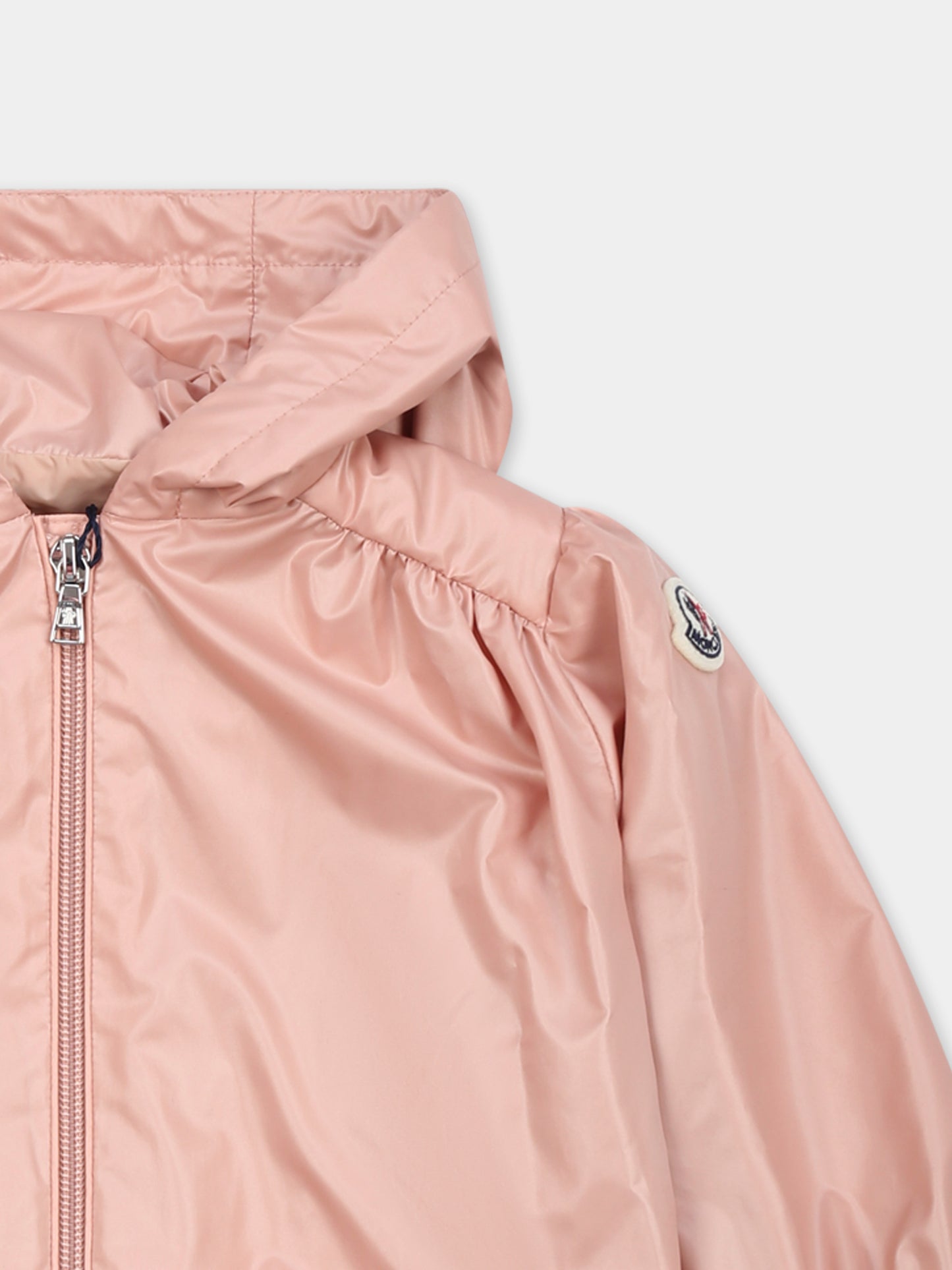 Giacca a vento Chazeron rosa per neonata con logo,Moncler Kids,K1951 1A00039 597YX 51V