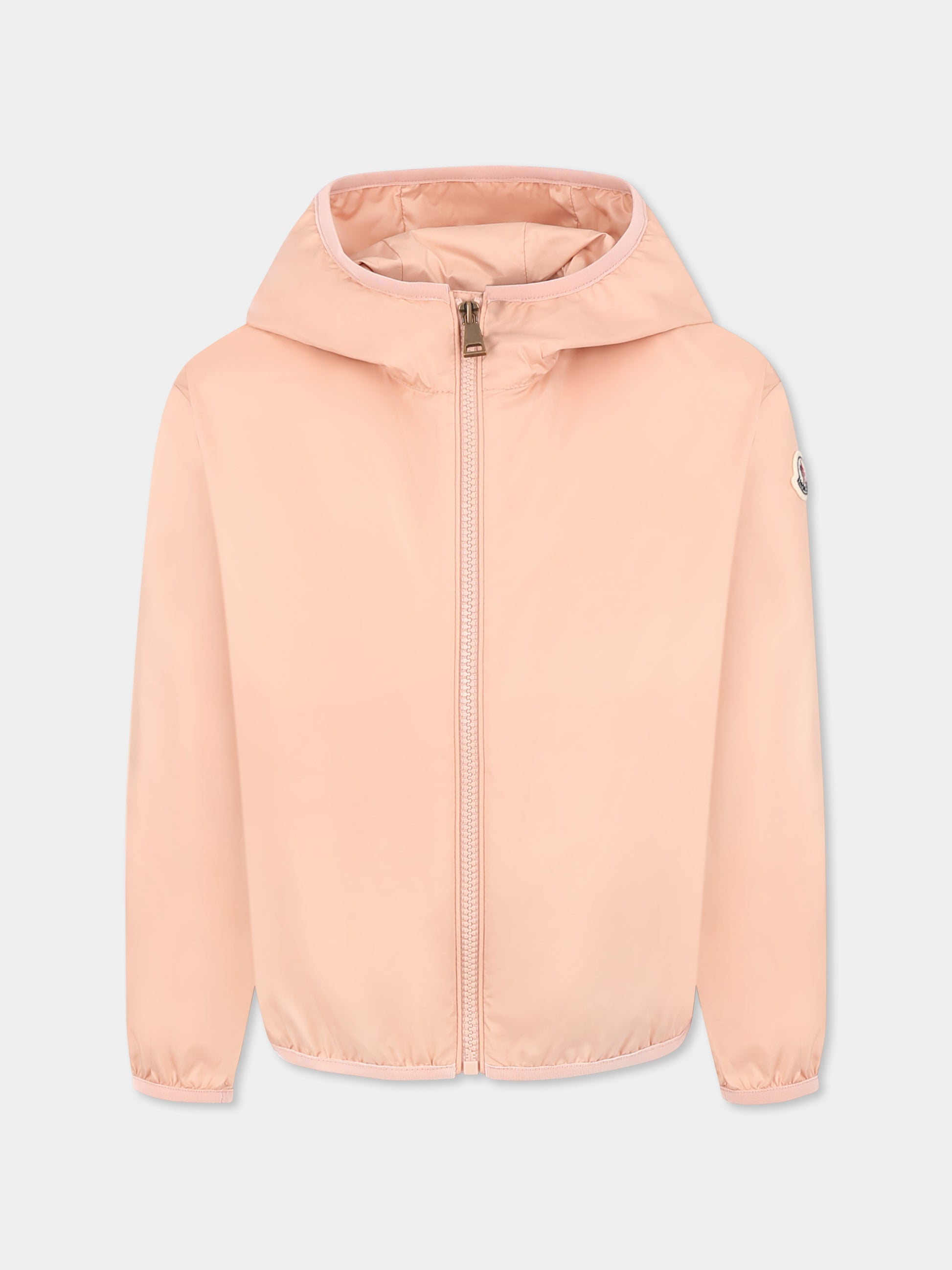 Giacca a vento Fegeo rosa per bambina con logo,Moncler Kids,K1954 1A00123 54AQE 51V