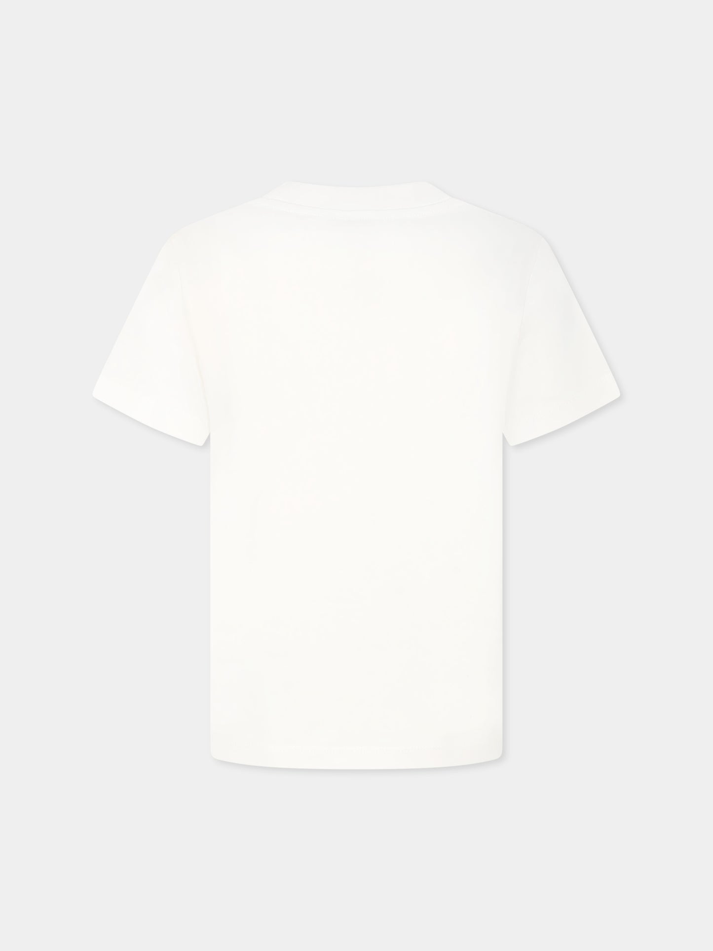 T-shirt bianca per bambino con logo,Moncler Kids,K1954 8C00031 89AFV 034