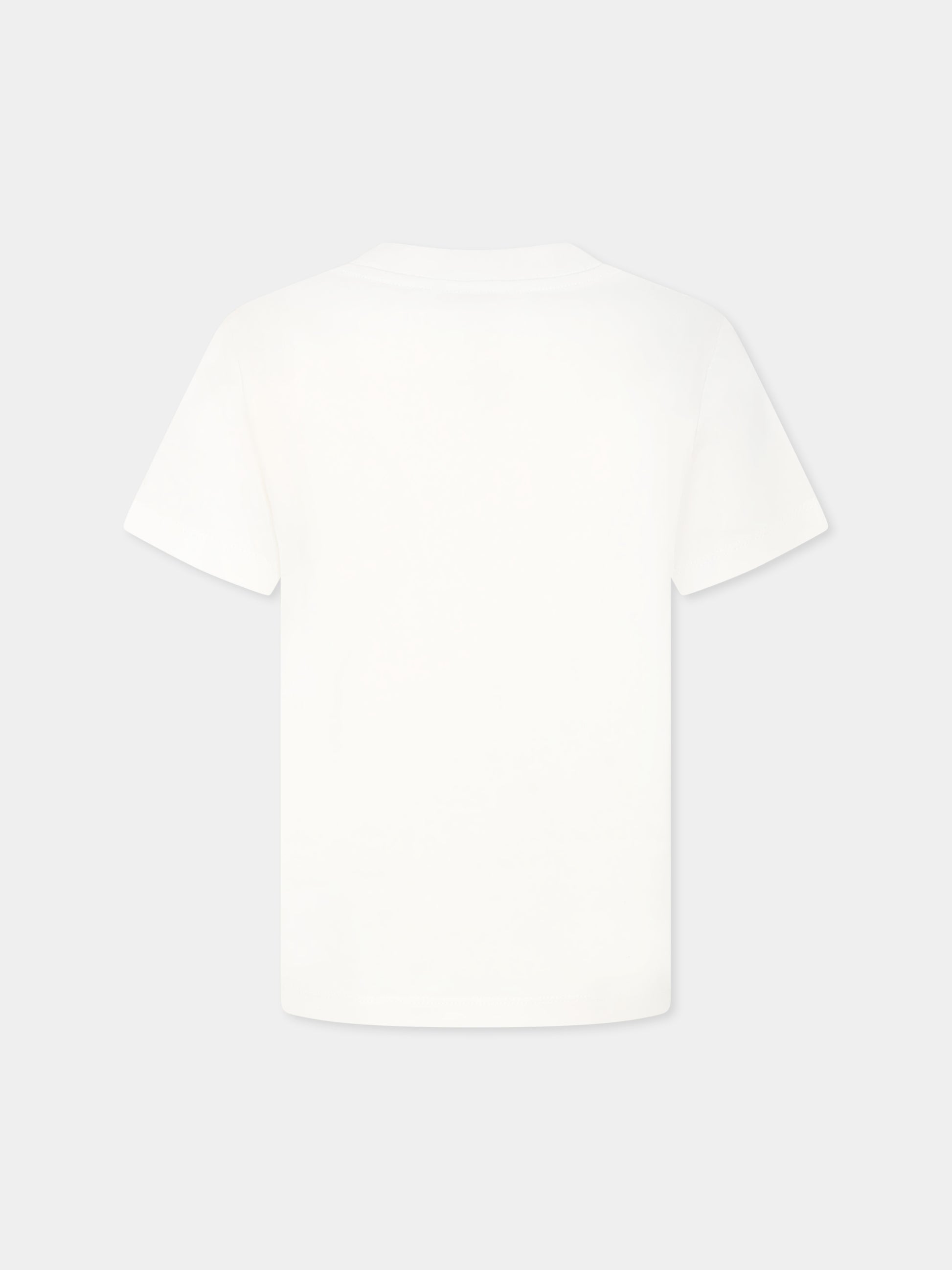 T-shirt bianca per bambino con logo,Moncler Kids,K1954 8C00031 89AFV 034