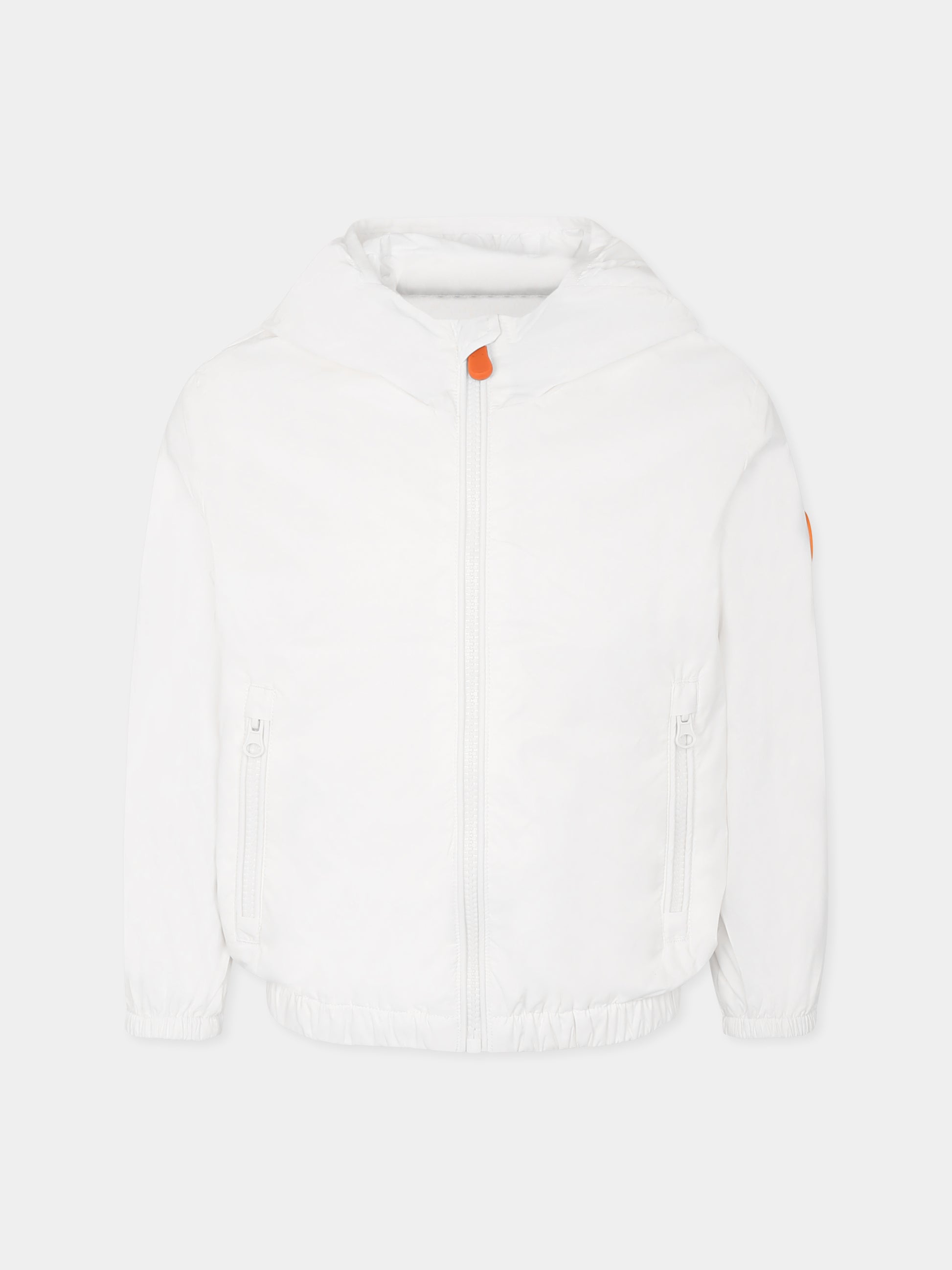 Giacca a vento Vinton bianca per bambini con logo,Save The Duck Kids,J30067X GIGO20 00000