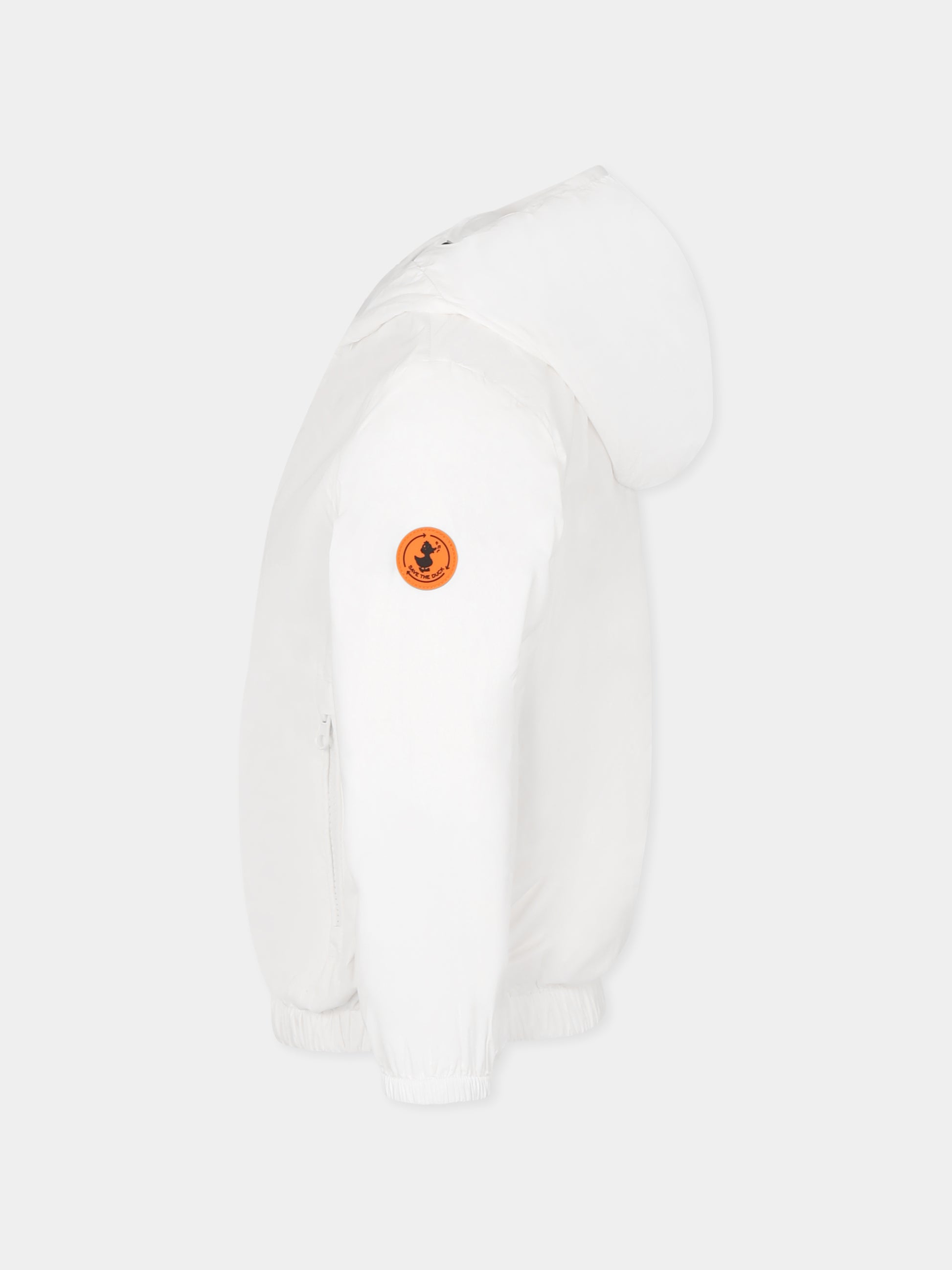 Giacca a vento Vinton bianca per bambini con logo,Save The Duck Kids,J30067X GIGO20 00000