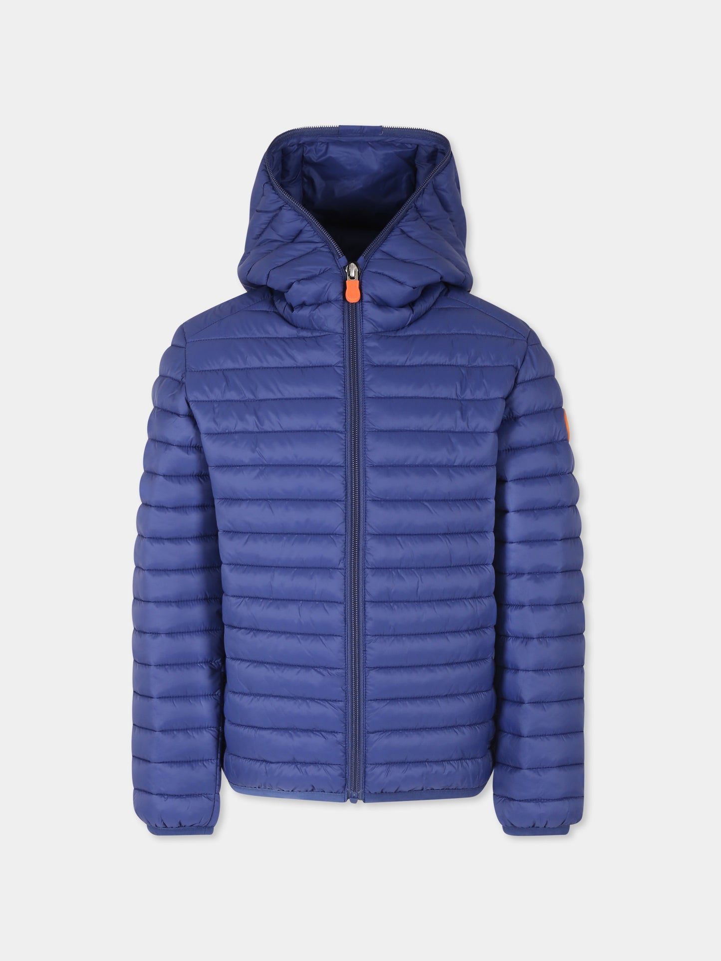 Piumino Huey blu per bambino con logo,Save The Duck Kids,J30650B GIGA20 90025