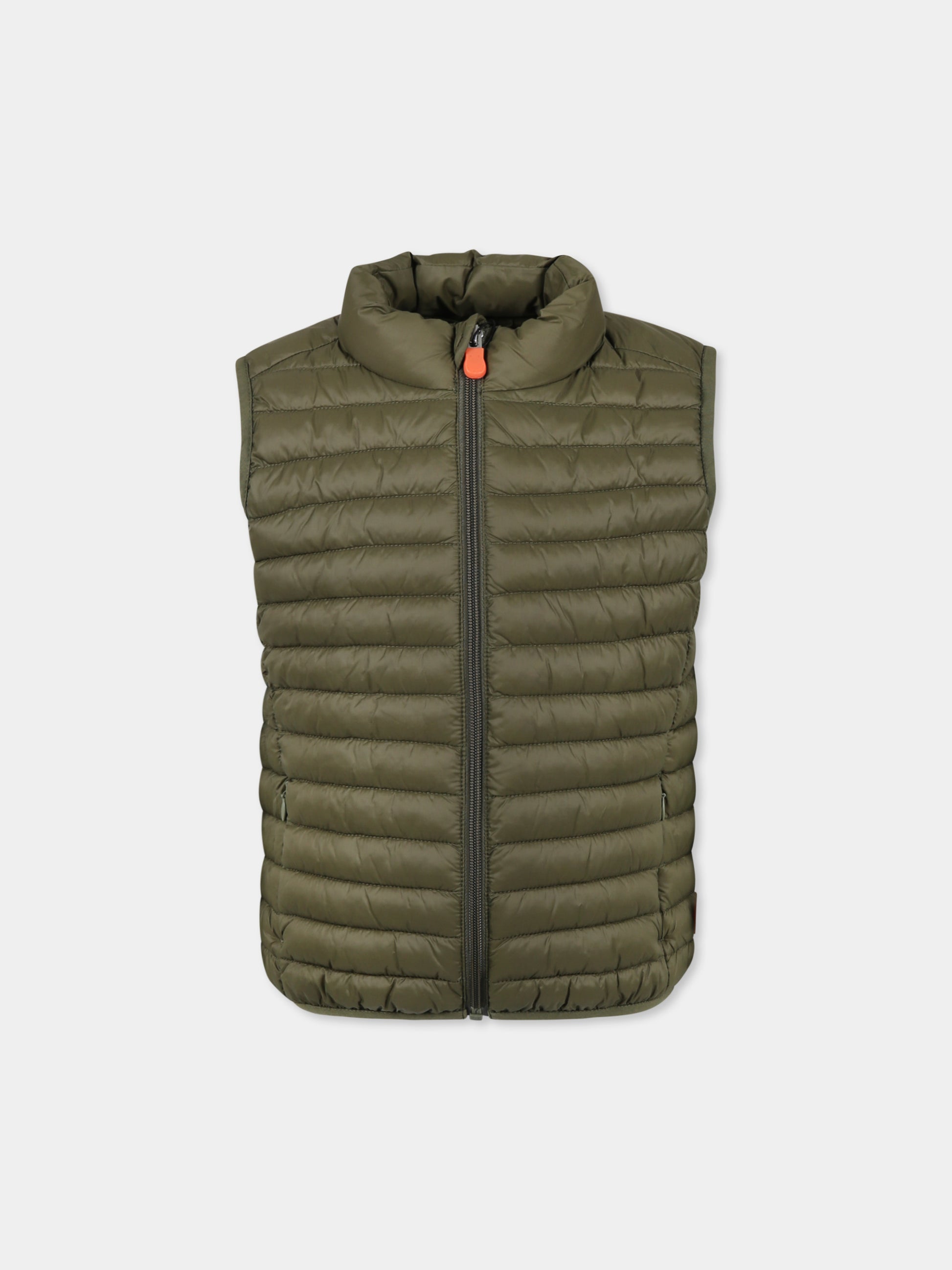 Gilet verde Dolin per bambino con logo,Save The Duck Kids,J82430X GIGA20 50012