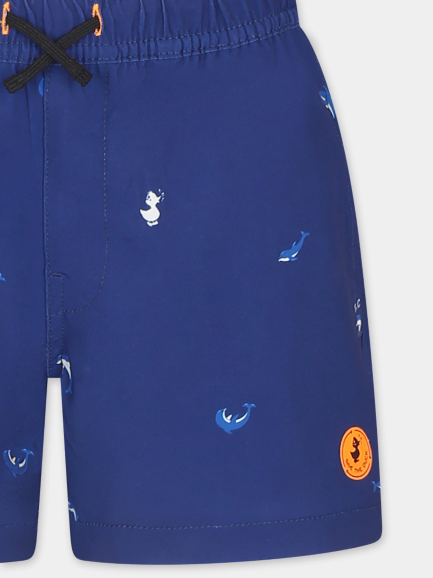Boxer mare blu per bambino con delfino all over,Save The Duck Kids,JW1231B SIPO20 21414