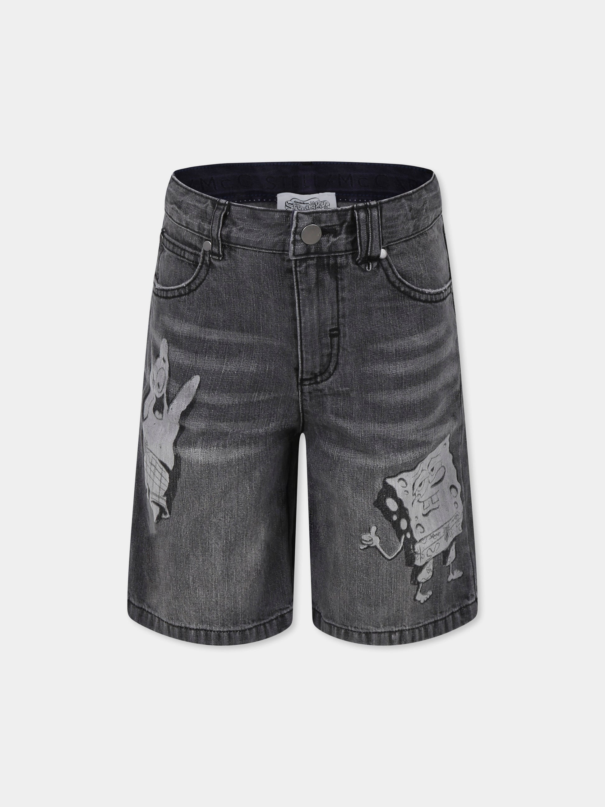 Shorts grigi per bambino con SpongeBob,Stella Mccartney Kids,TW6S49 Z0746 922