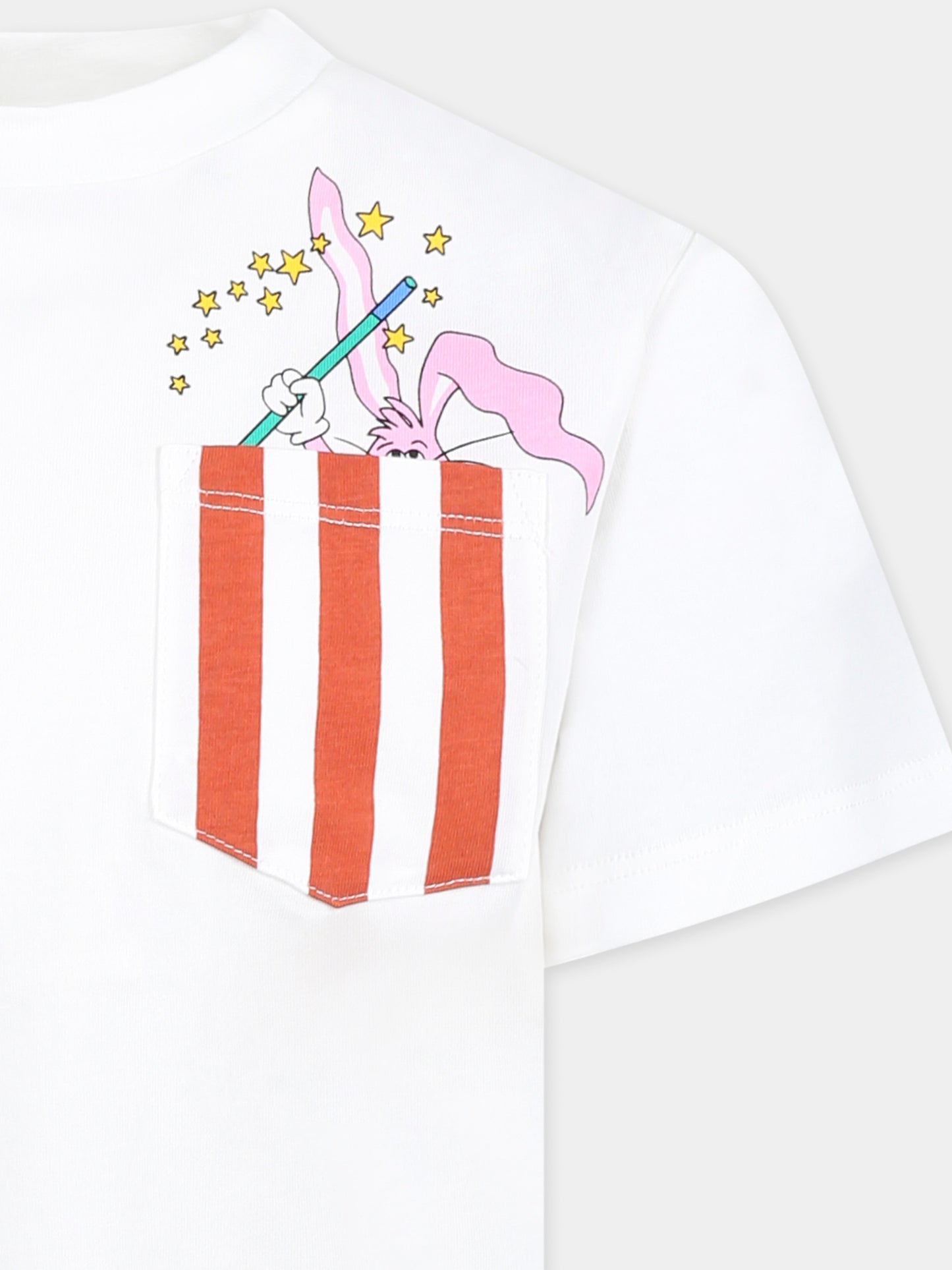 White t-shirt for boy with rabbit