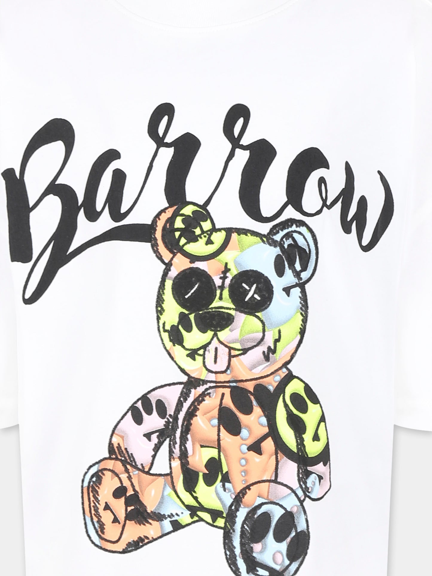 T-shirt bianca per bambino con stampa Bear e logo,Barrow,S5BKJGTH184 002