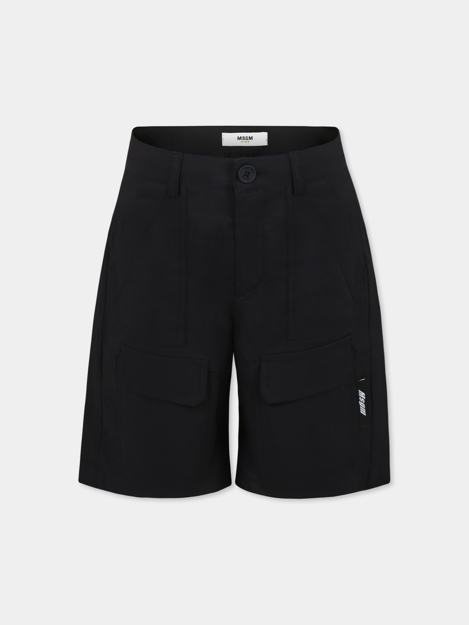 Shorts neri per bambino con logo,Msgm Kids,S5MSJBBE141 110