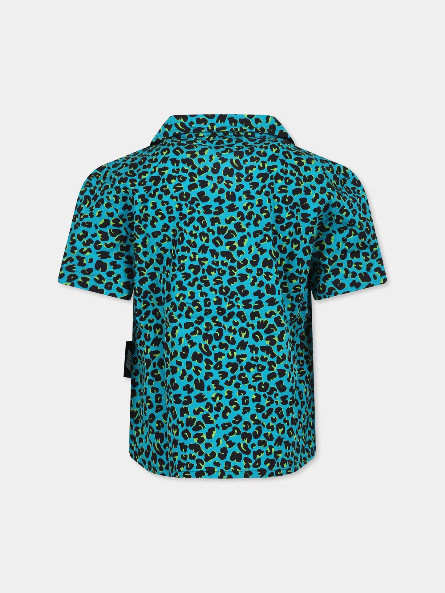 Camicia verde per bambino con stampa maculata,Msgm Kids,S5MSJBSI158 MS012