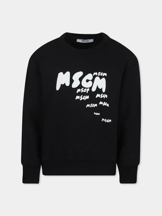 Black sweatshirt for boy with logo