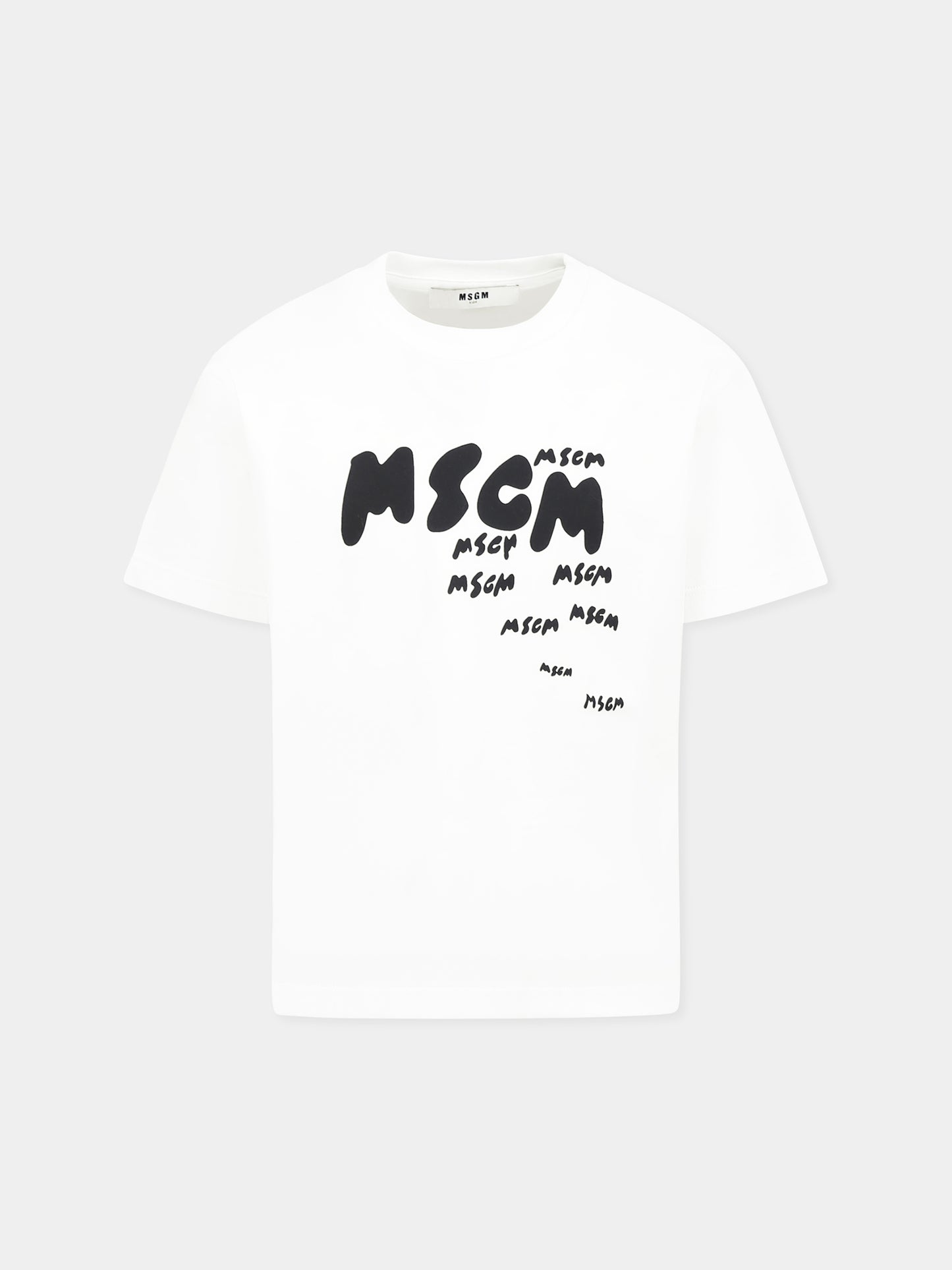 White t-shirt for boy with logo