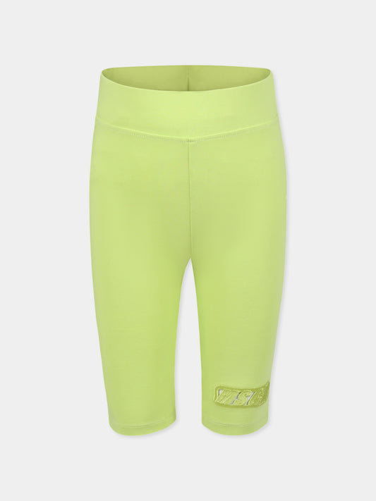 Shorts verdi per bambina con logo,Msgm Kids,S5MSJGCL087 086