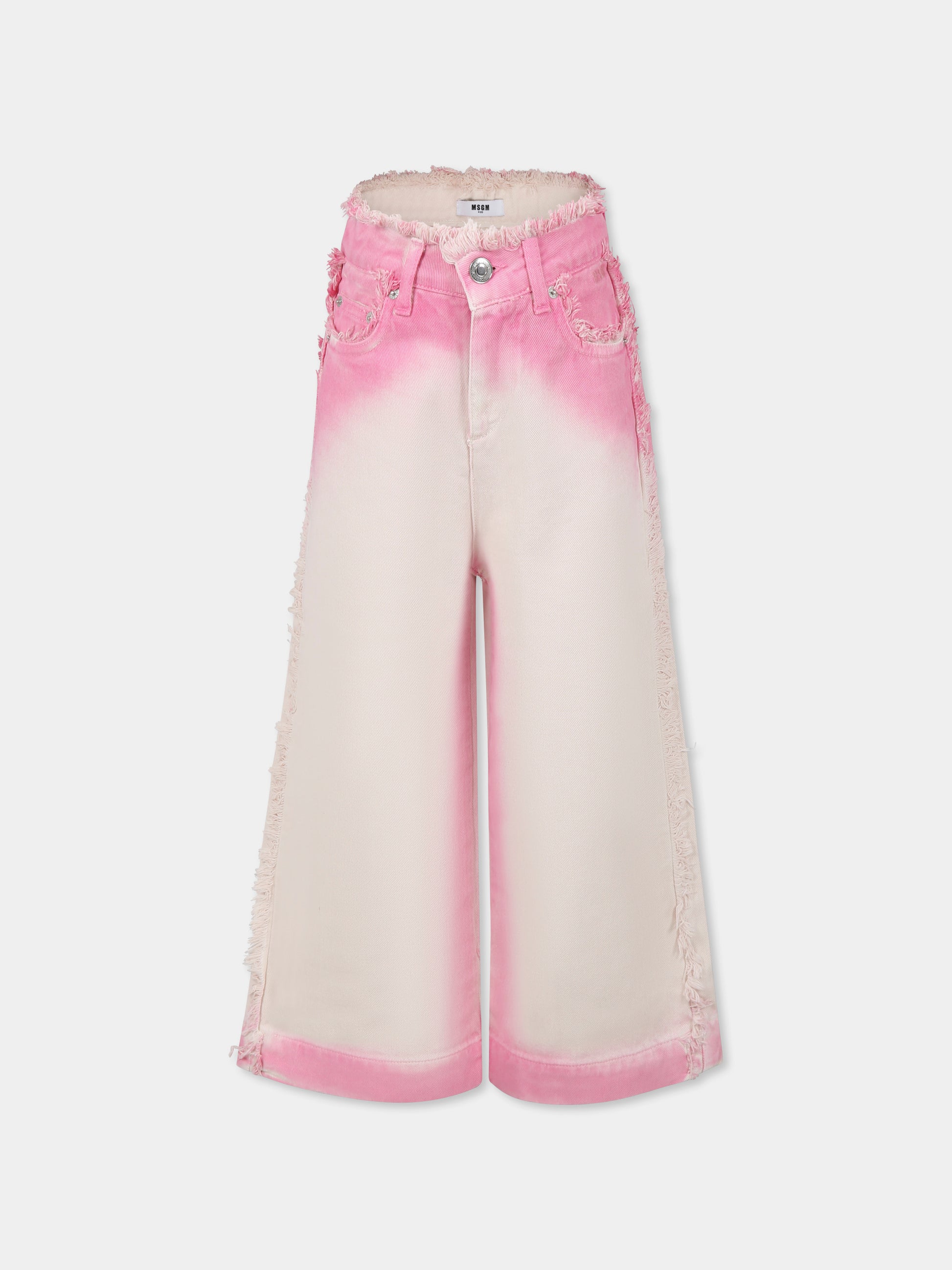 Jeans rosa per bambina con logo,Msgm Kids,S5MSJGDP134 MS003