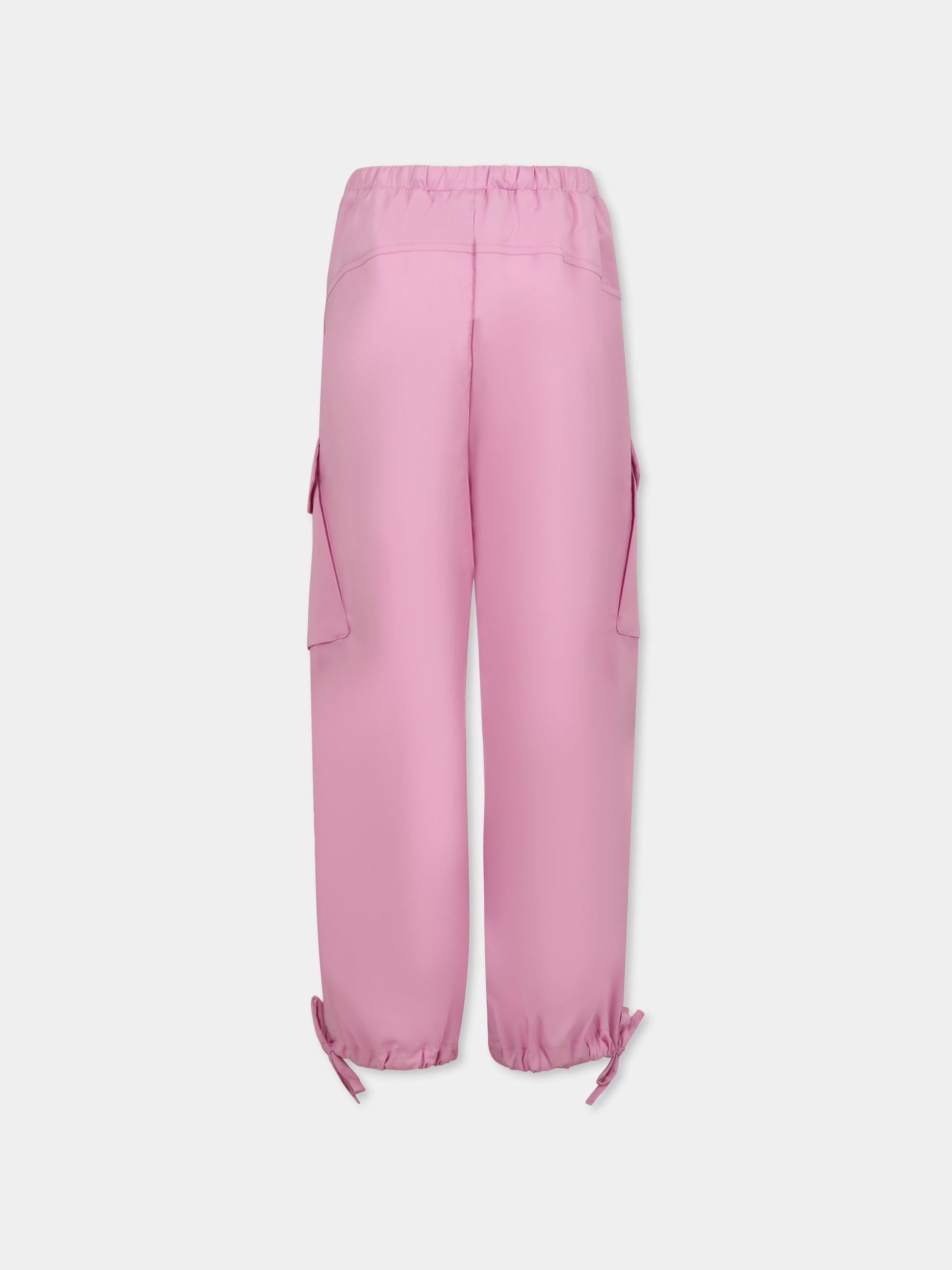 Pantaloni rosa per bambina con logo,Msgm Kids,S5MSJGPA114 MS003