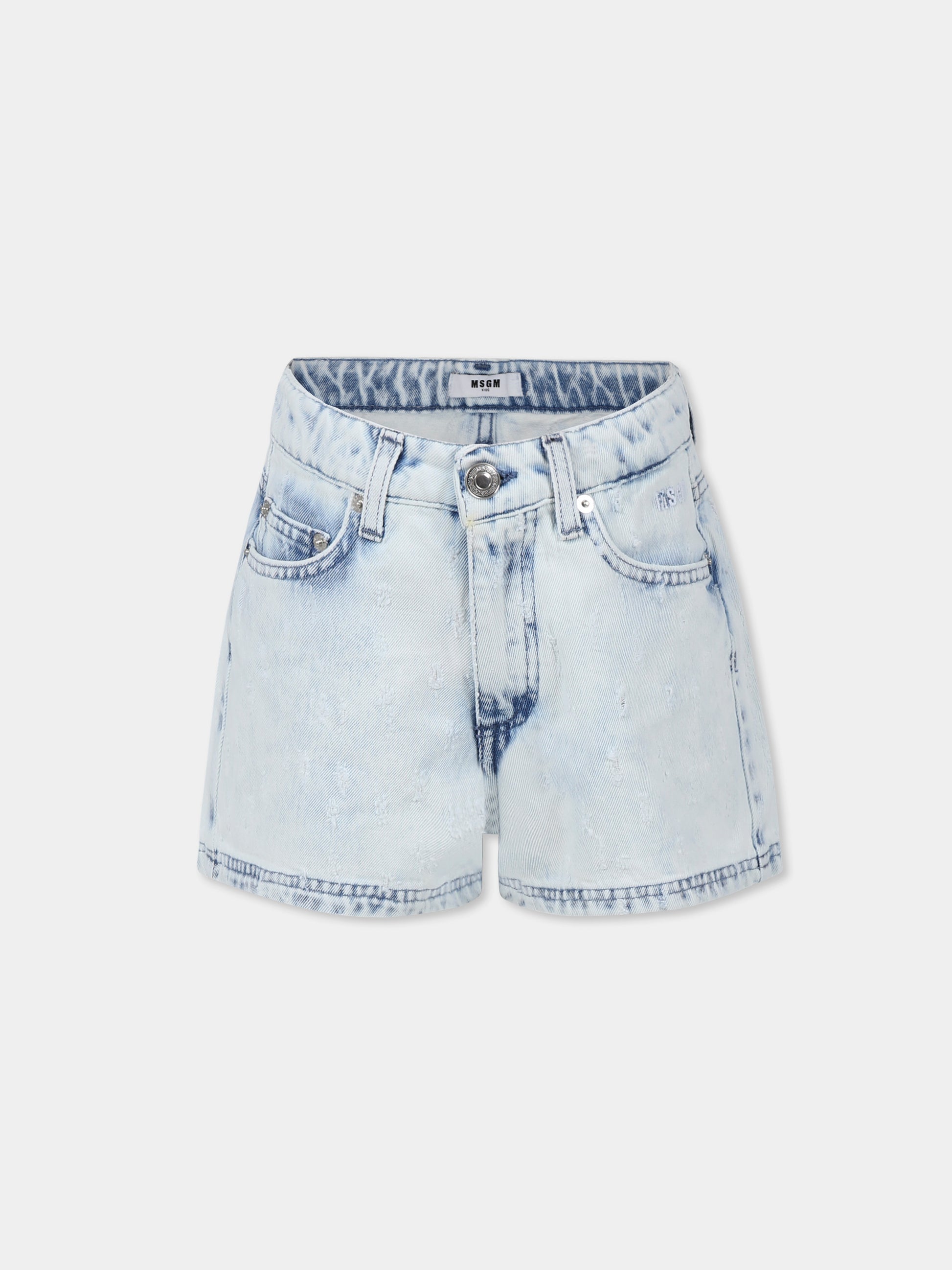 Shorts denim per bambina con logo,Msgm Kids,S5MSJGSH132 126