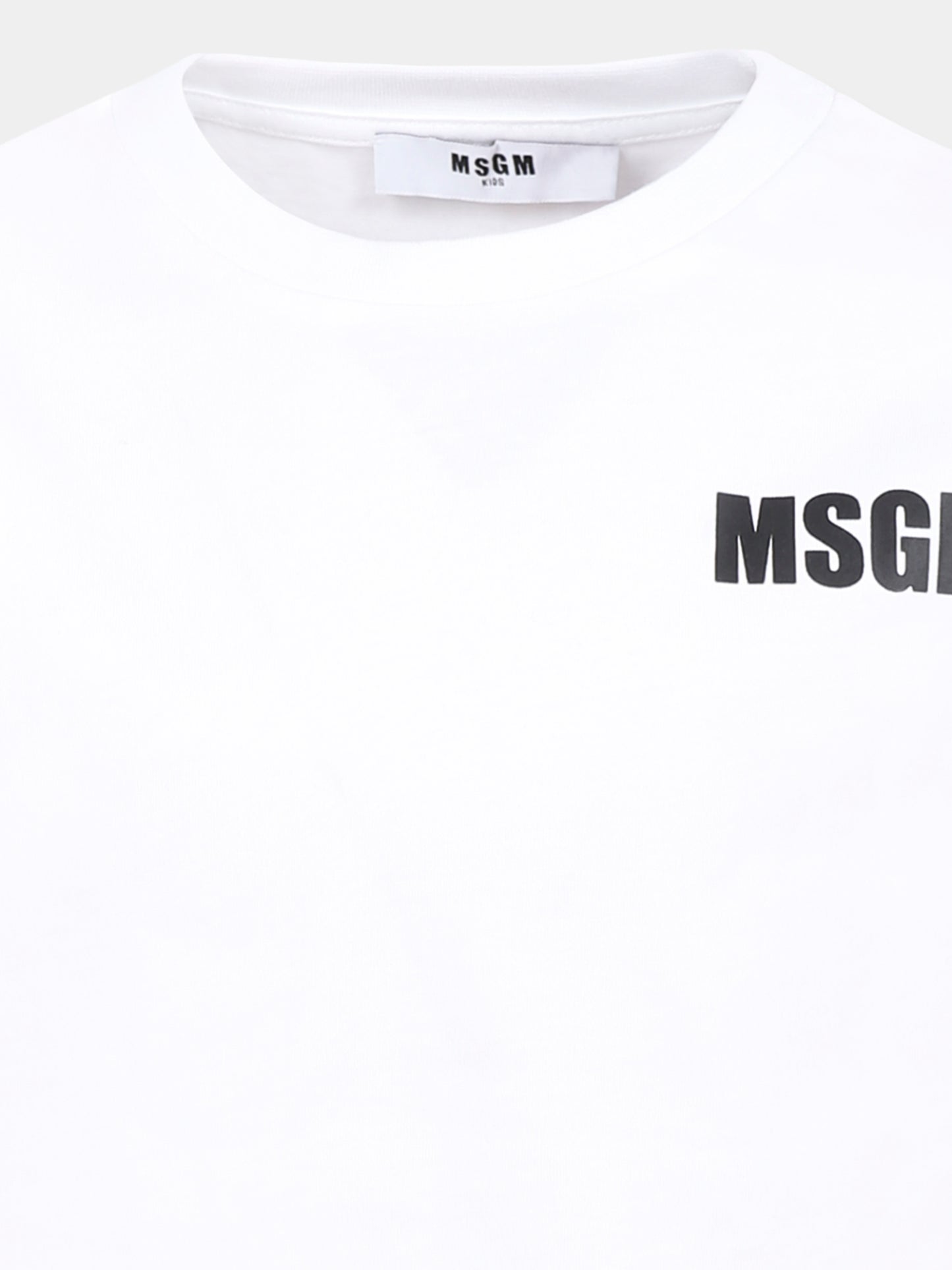 T-shirt bianca per bambina con logo,Msgm Kids,S5MSJGTH083 001
