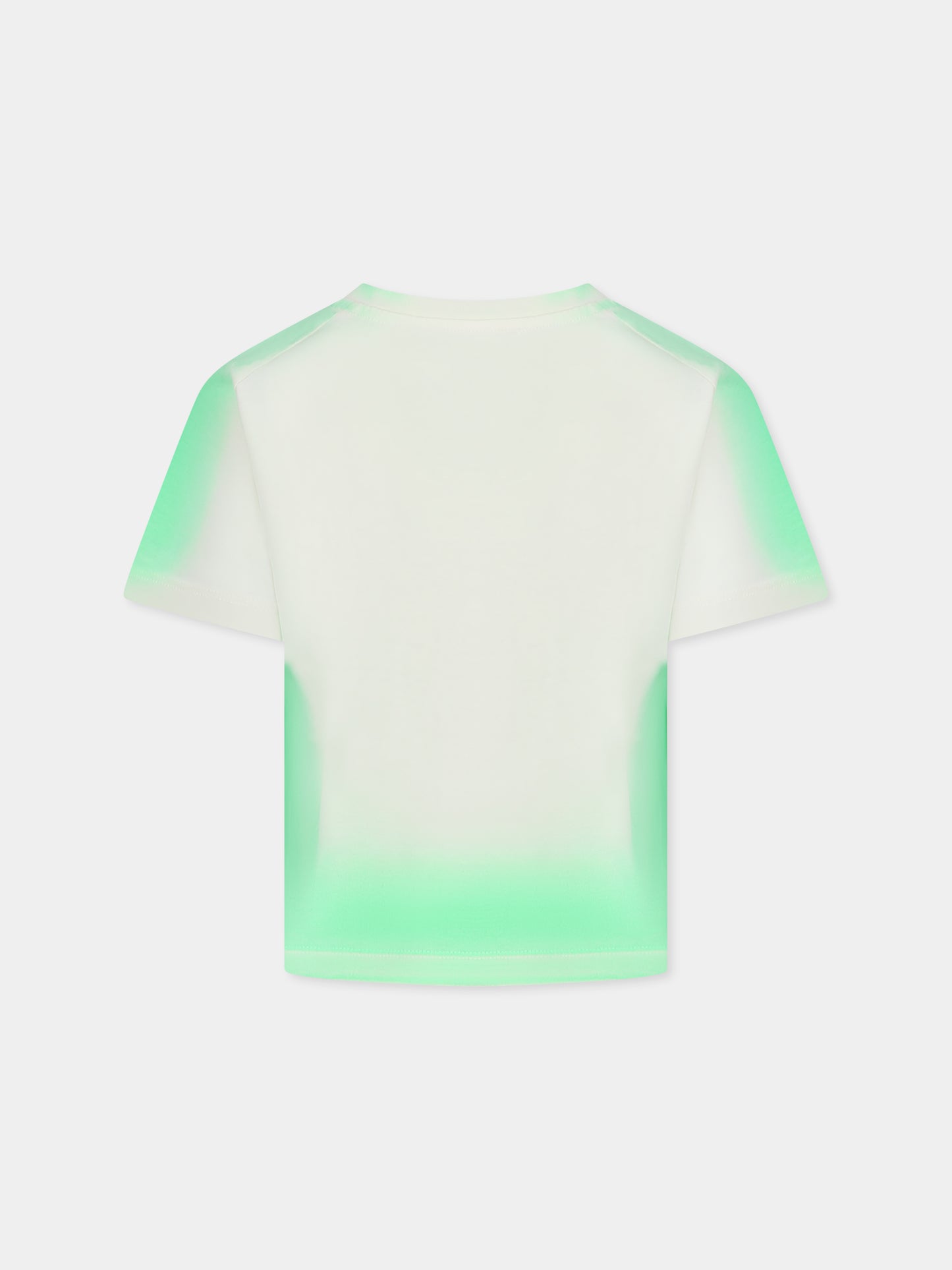 T-shirt verde per bambina con logo,Msgm Kids,S5MSJGTH304 MS006