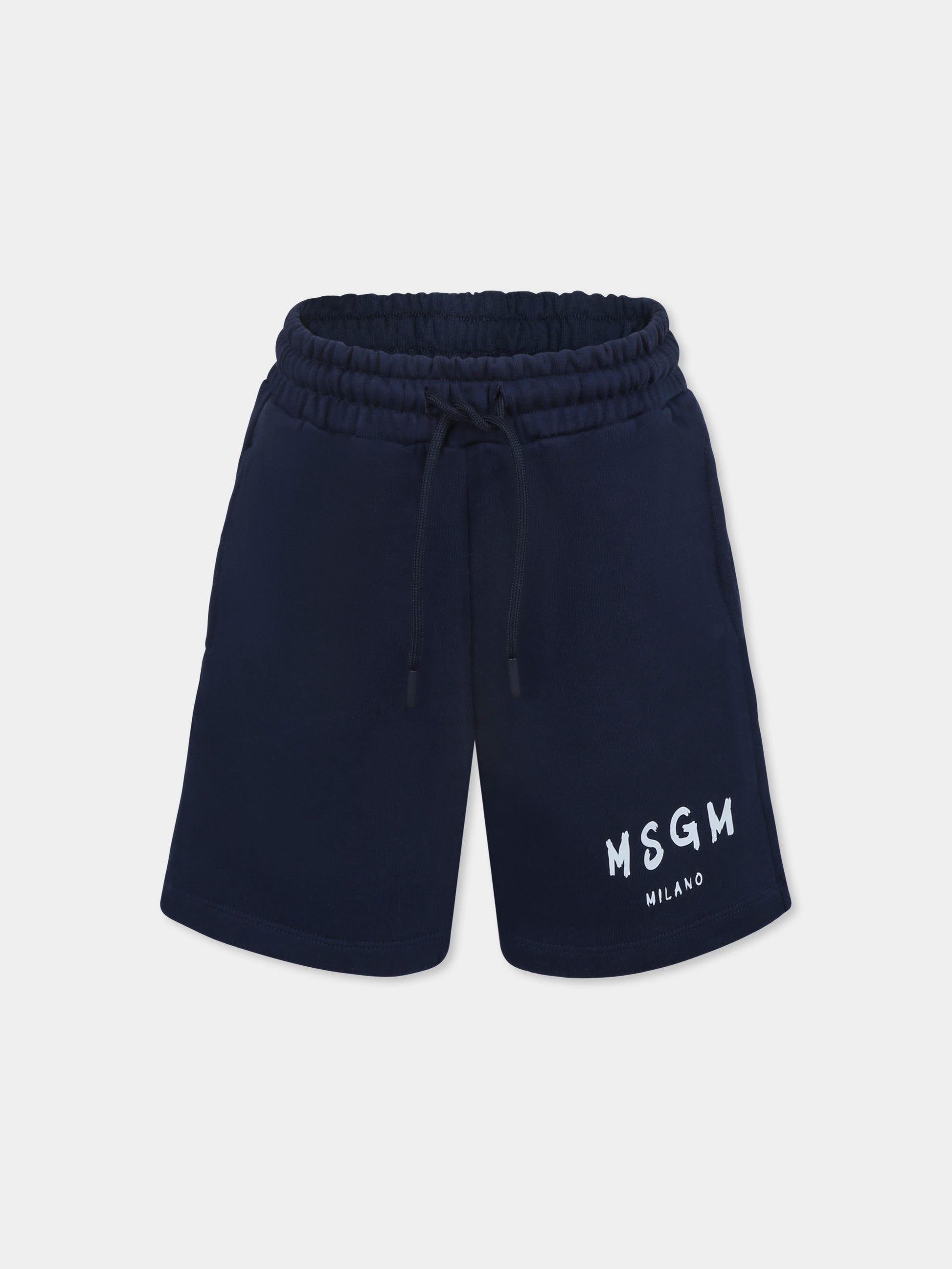 Shorts blu per bambini con logo,Msgm Kids,S5MSJUBE070 060
