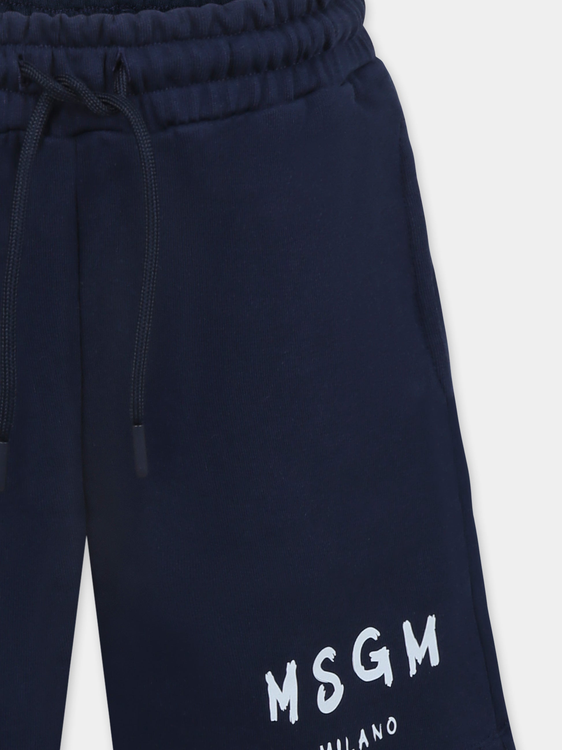 Shorts blu per bambini con logo,Msgm Kids,S5MSJUBE070 060