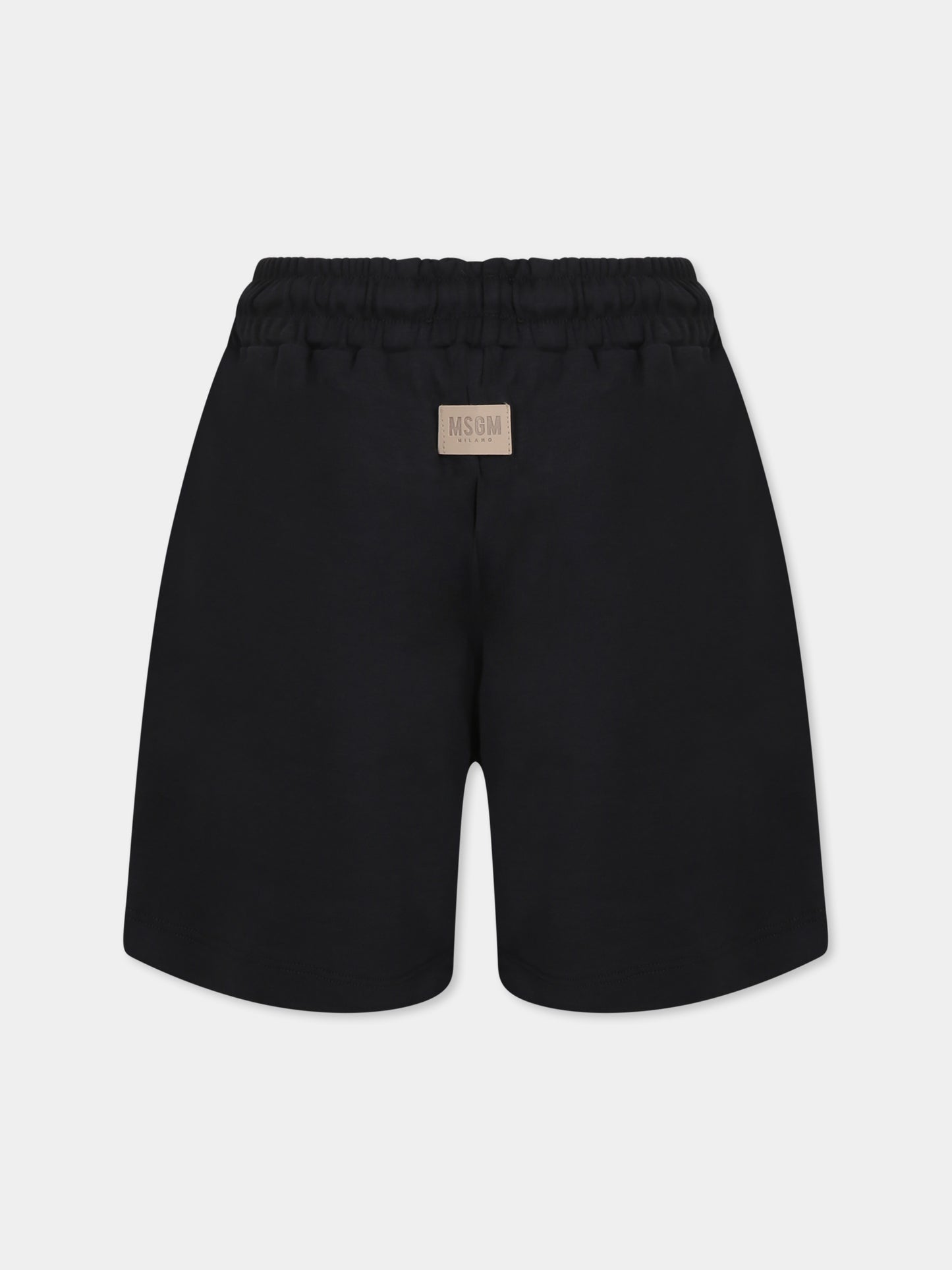 Black shorts for kids with logo