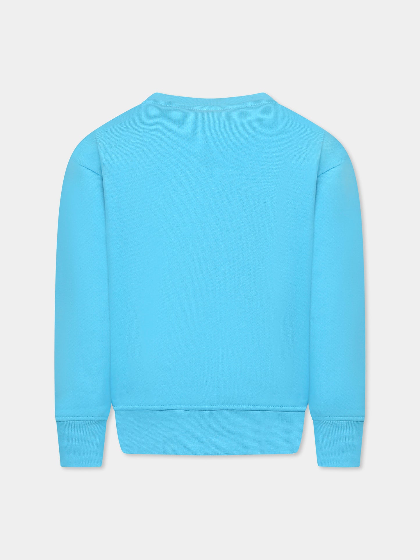 Felpa celeste per bambini con logo,Msgm Kids,S5MSJUSW053 MS005