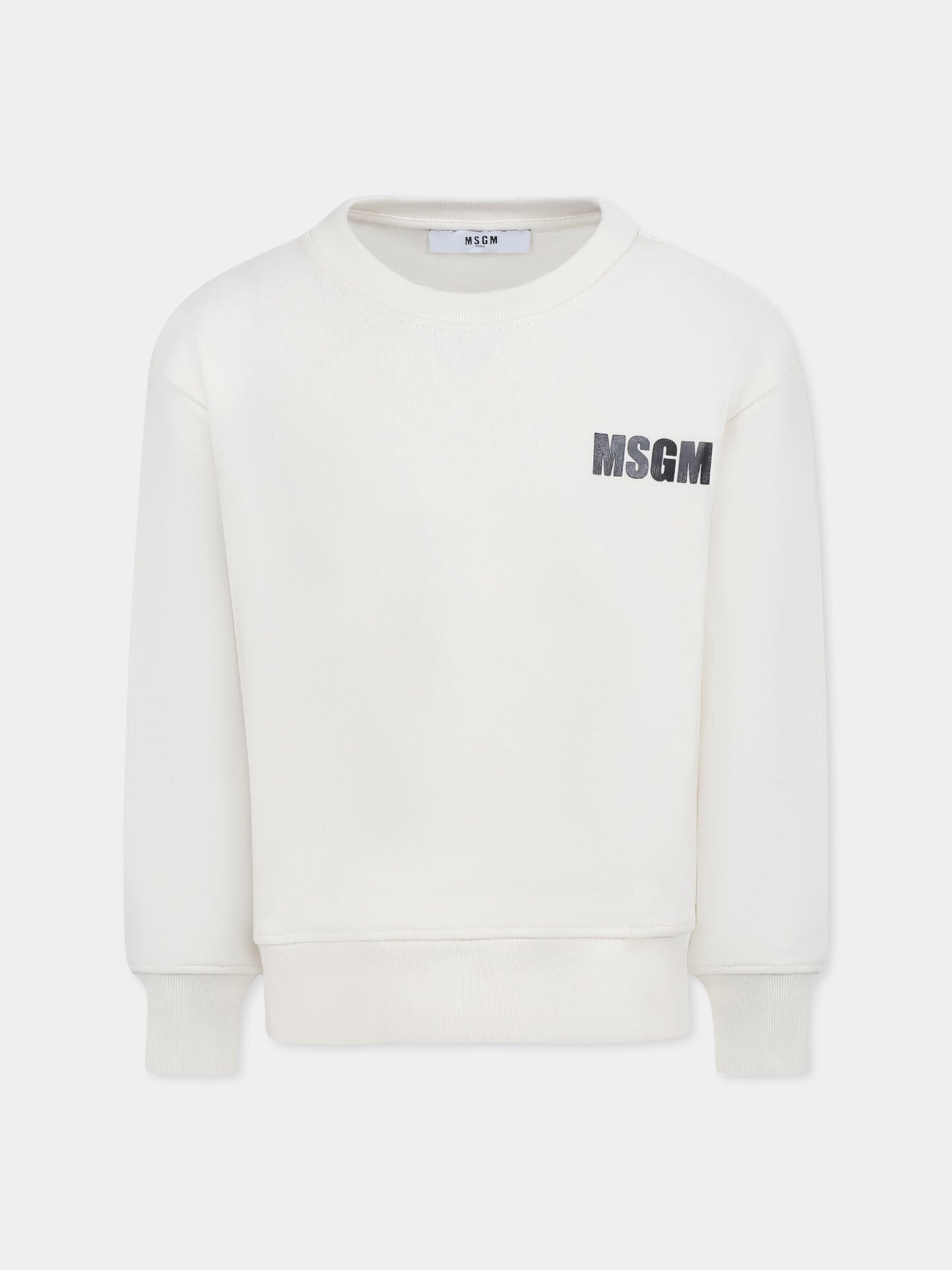 Ivory sweatshirt for kids with logo