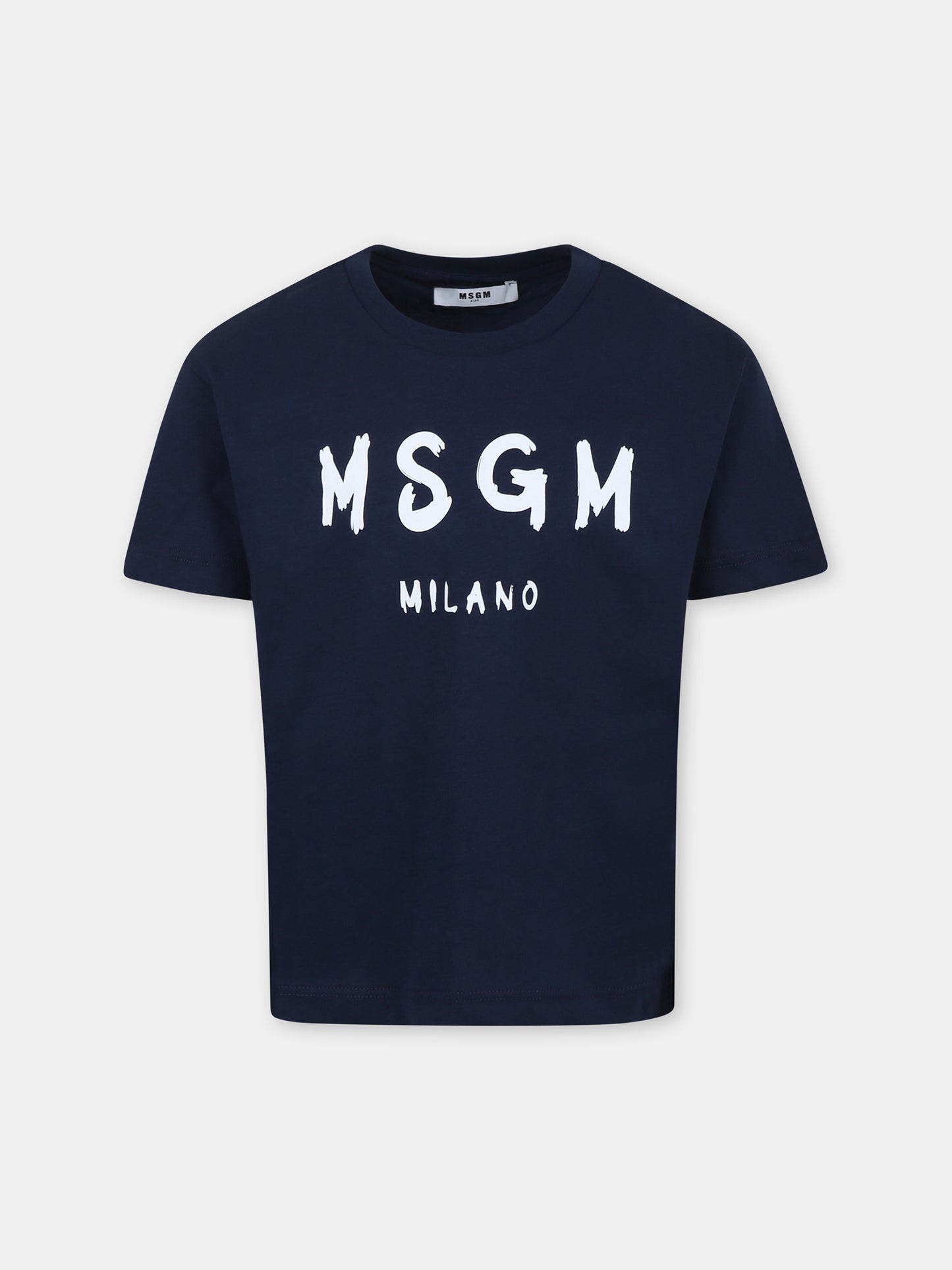 Blue t-shirt for kids with logo