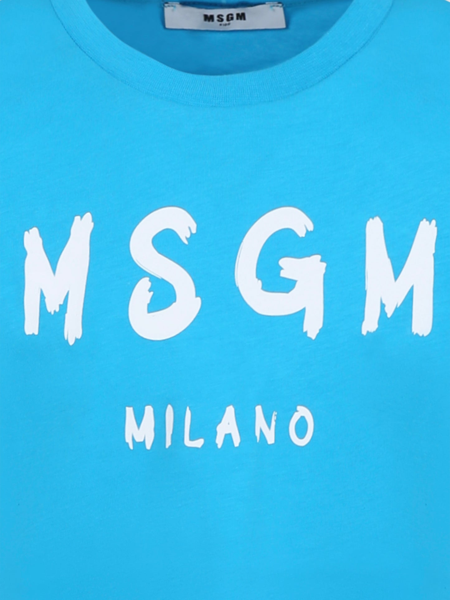Light blue t-shirt for kids with logo