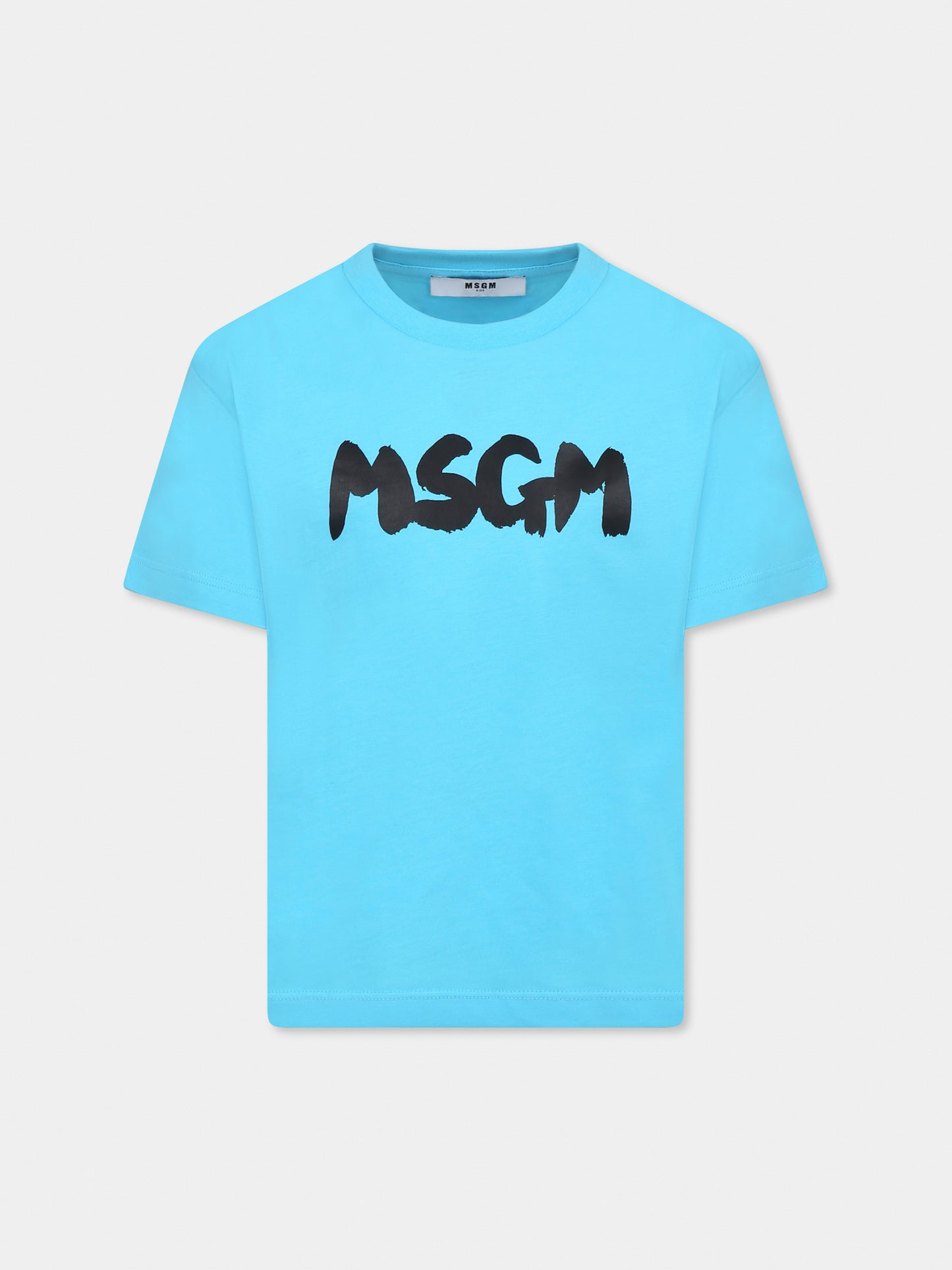 Light blue t-shirt for kids with logo