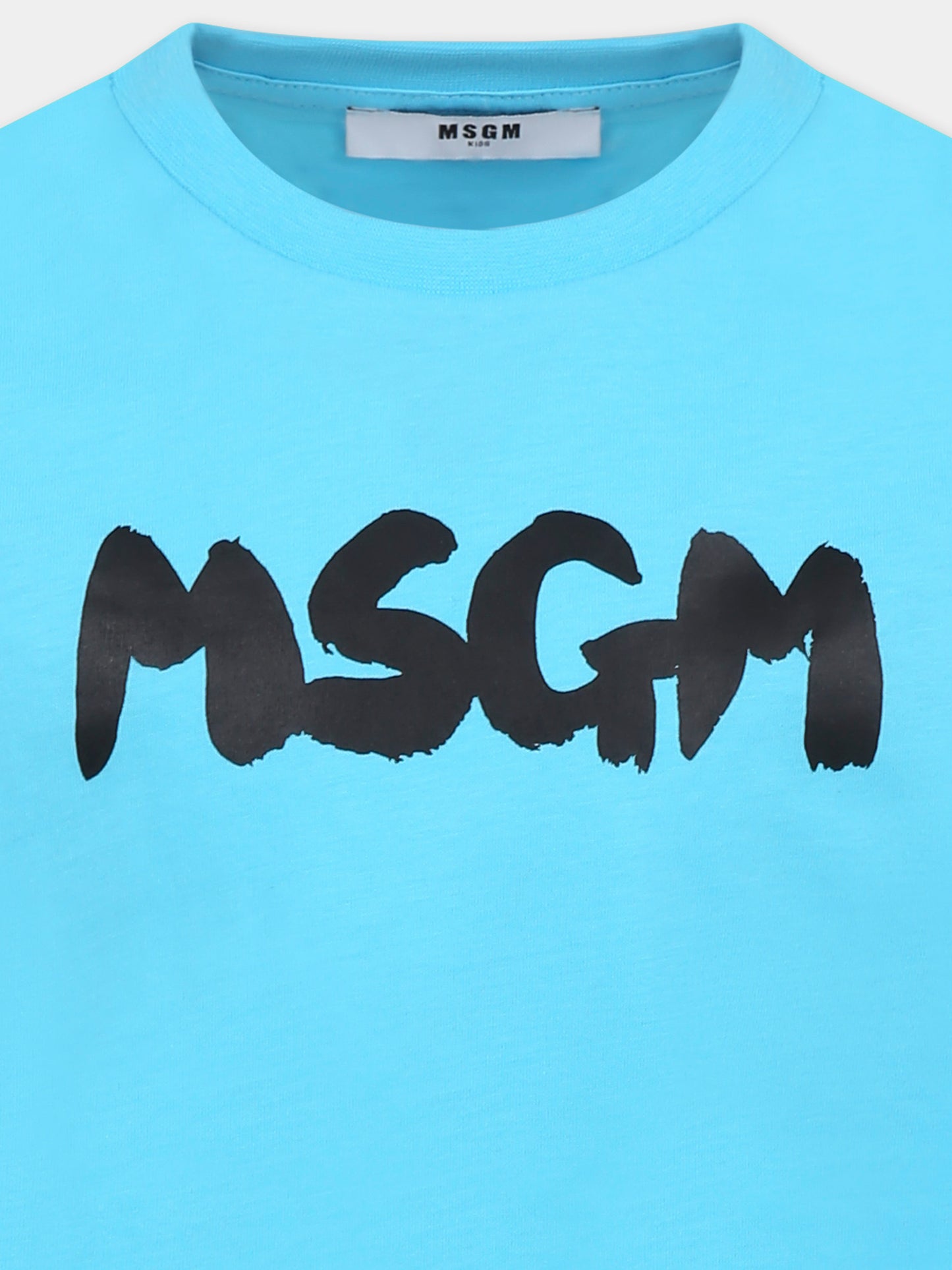 Light blue t-shirt for kids with logo