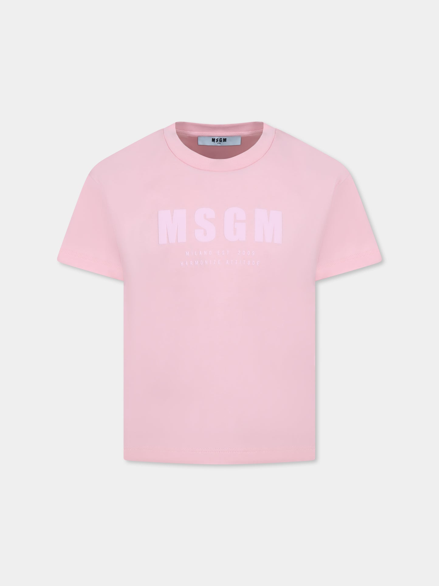 Pink t-shirt for girl with logo