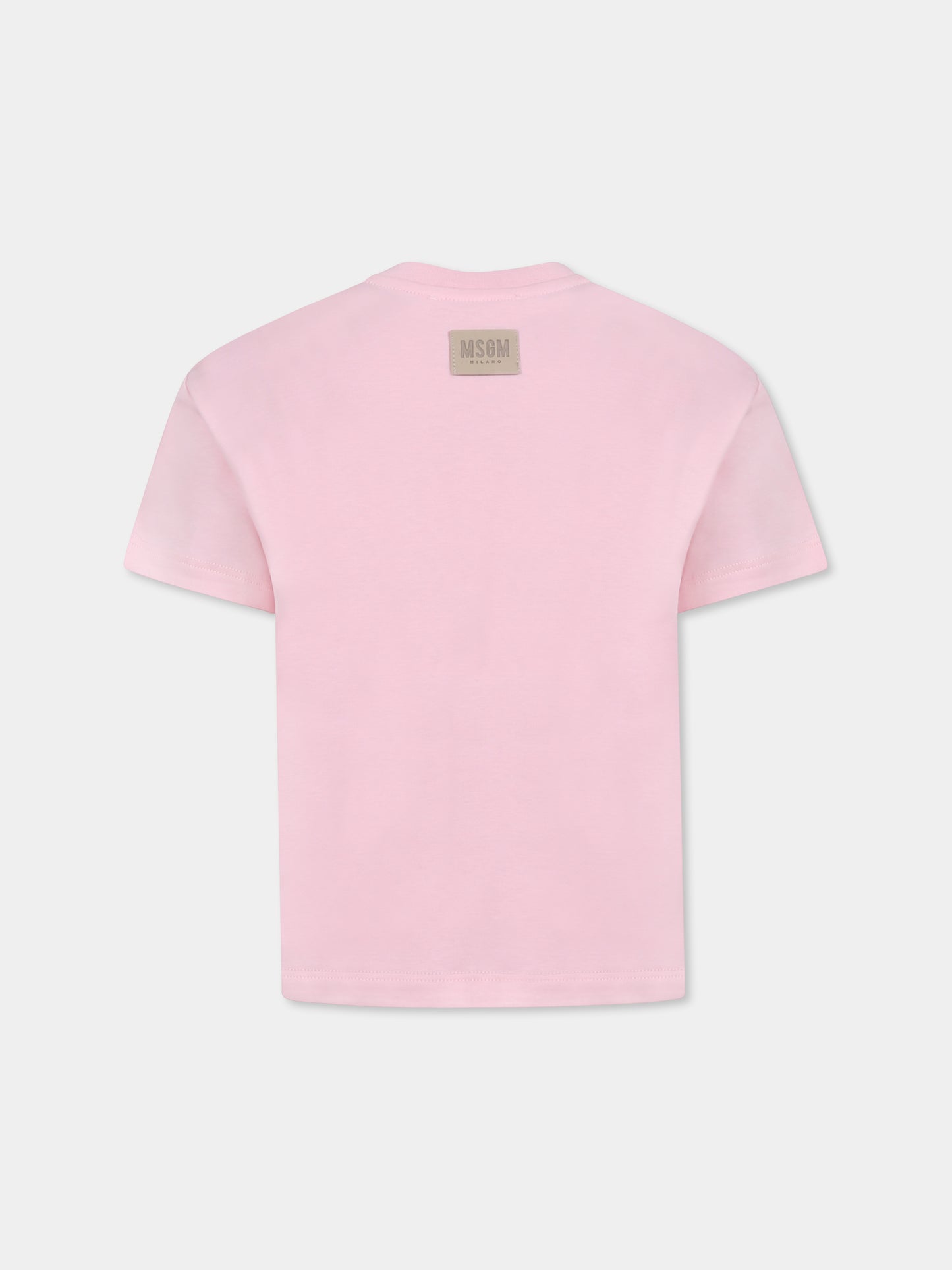 Pink t-shirt for girl with logo