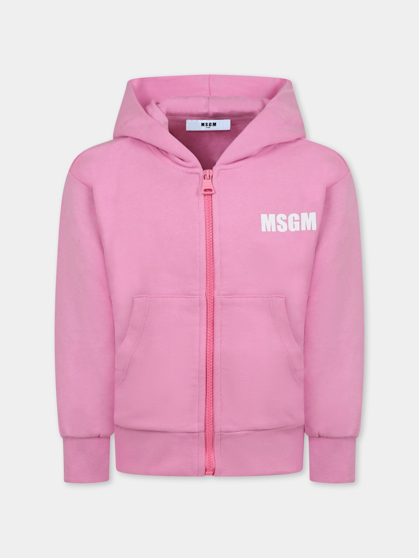 Pink sweatshirt for girl with logo