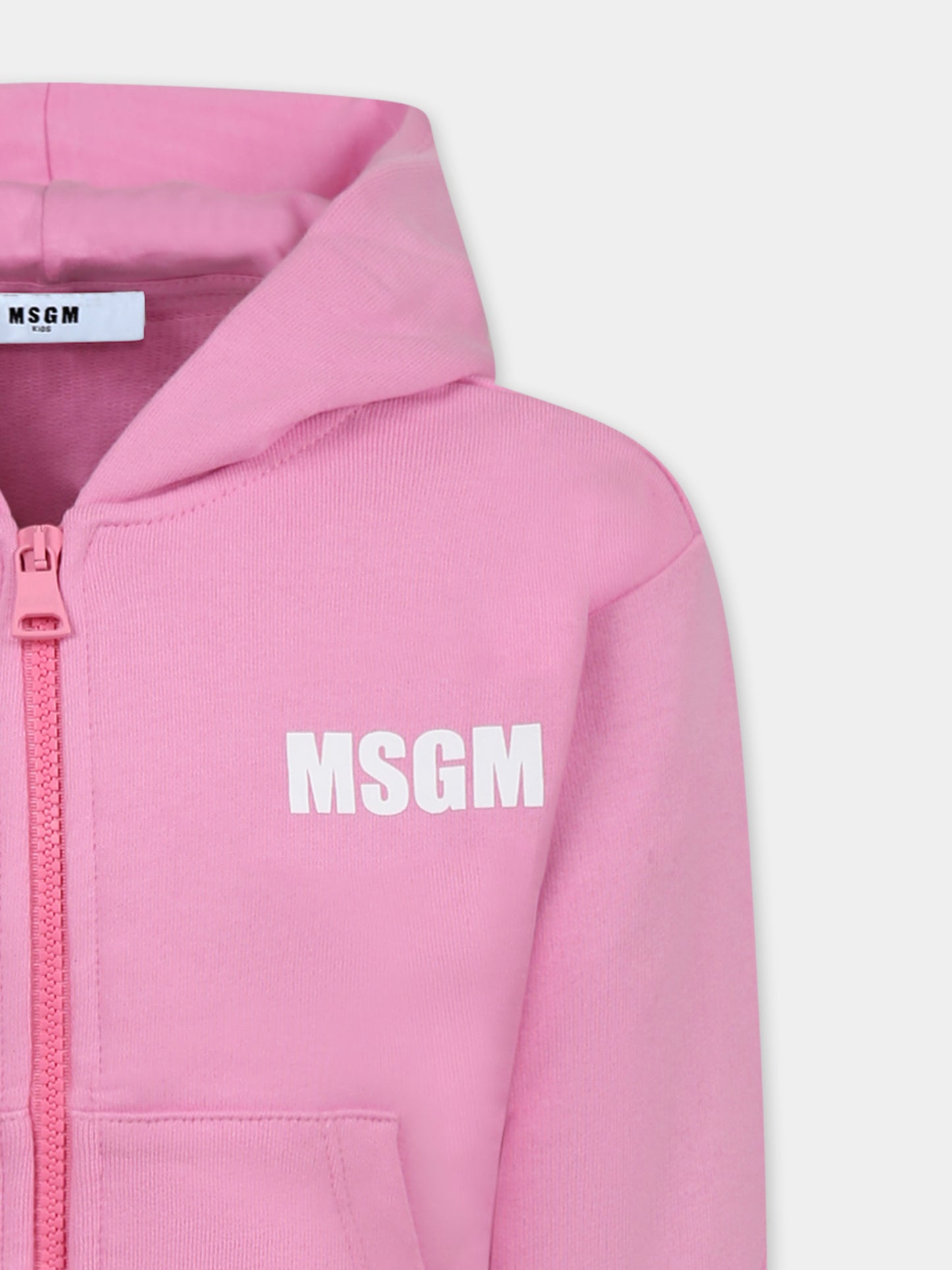 Pink sweatshirt for girl with logo
